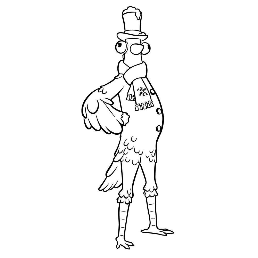 How to Draw Flakey the Snowbird Skin: Fortnite Drawing Guide