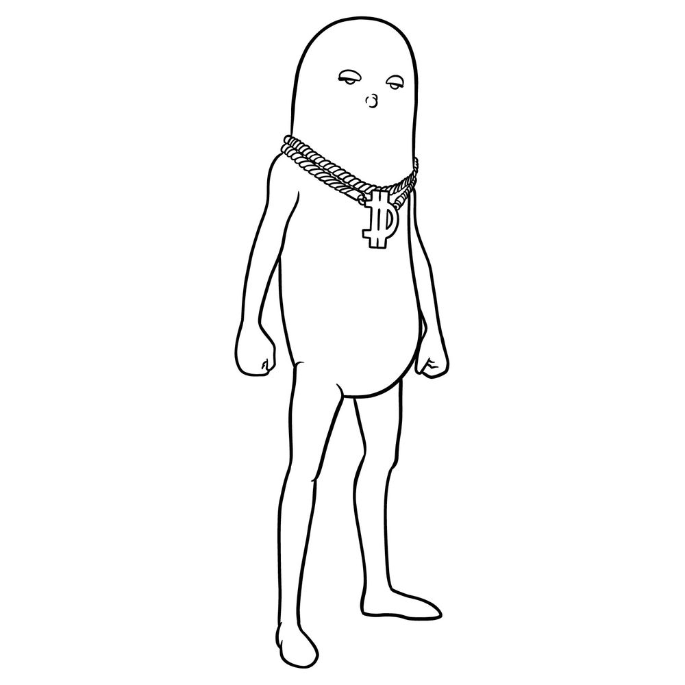 How to Draw Big Dill Fortnite Skin with Chain Necklace