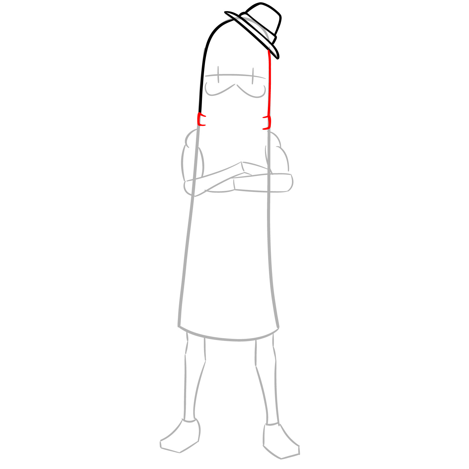 How to Draw Mr. Dappermint Fortnite Skin - step 05