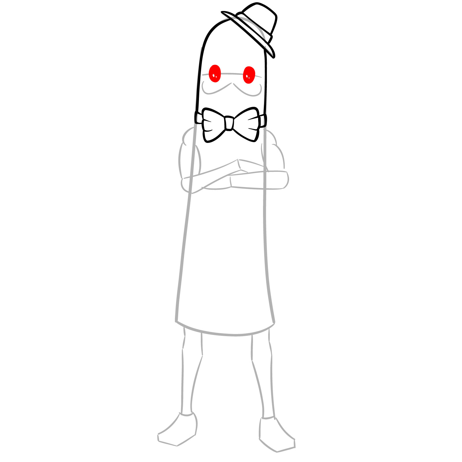 How to Draw Mr. Dappermint Fortnite Skin - step 07