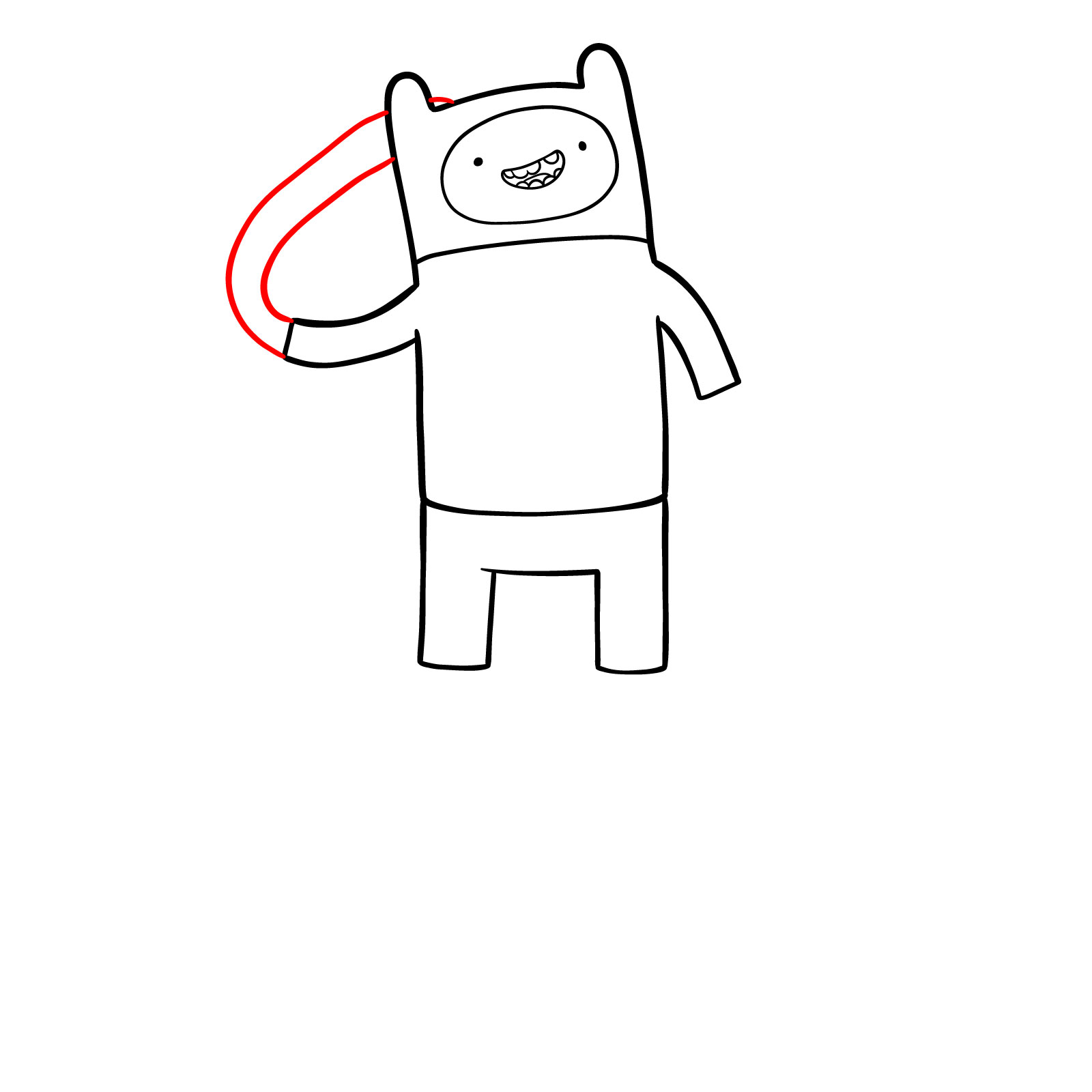 How to Draw Finn the Human Fortnite Skin - step 07