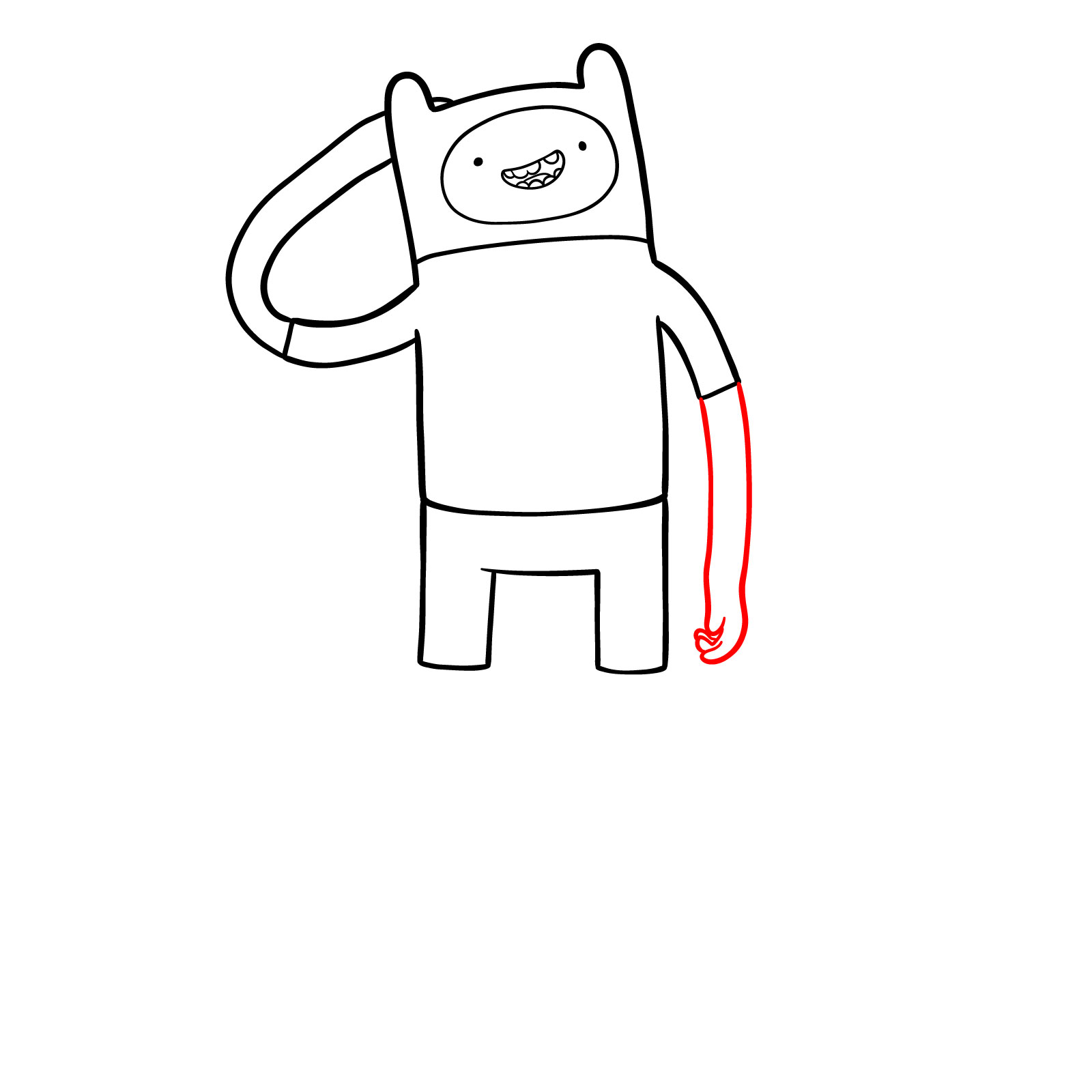 How to Draw Finn the Human Fortnite Skin - step 08