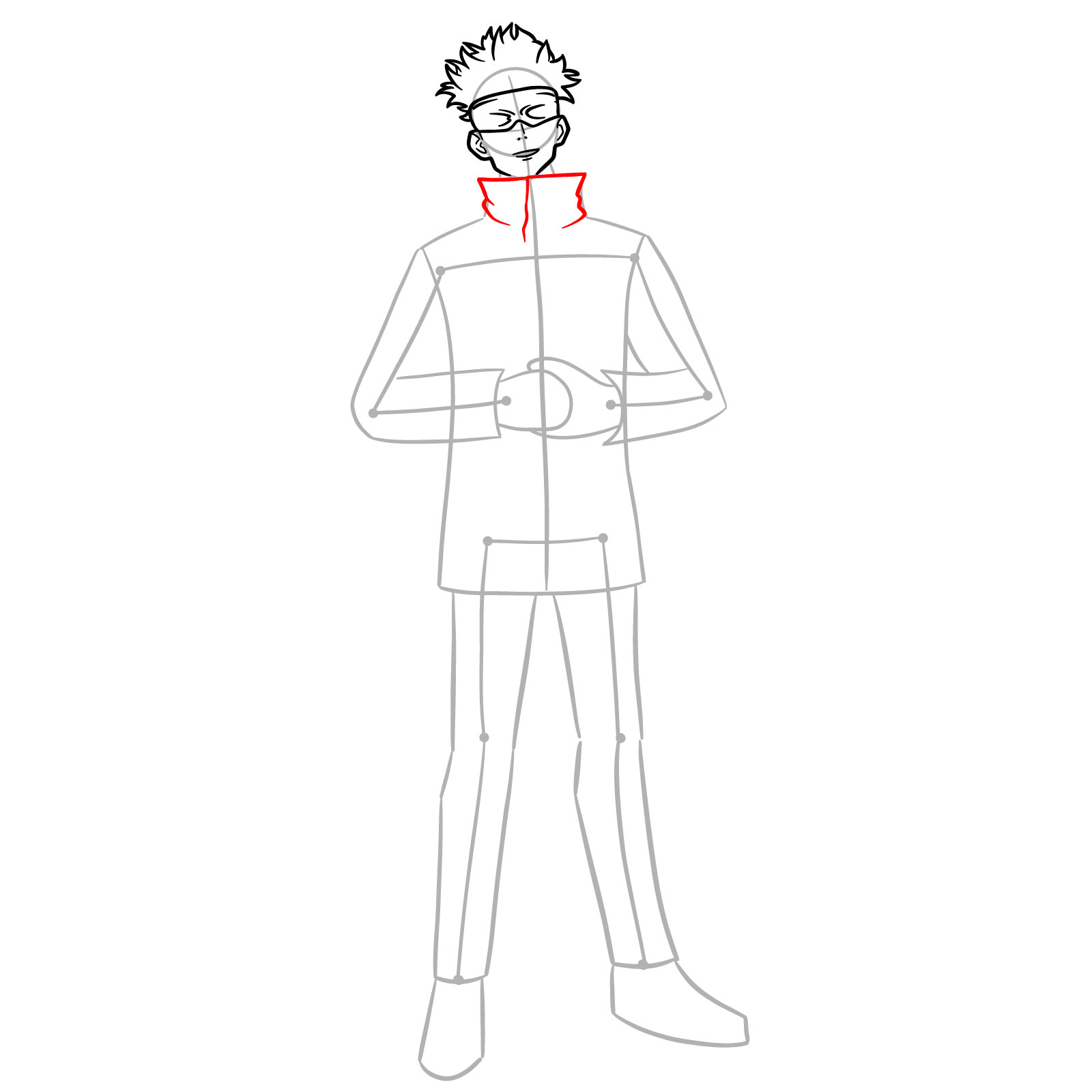 How to Draw Satoru Gojo Fortnite Skin - step 08