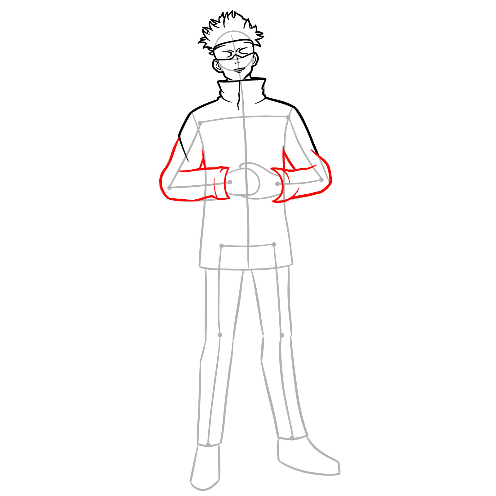 How to Draw Satoru Gojo Fortnite Skin - step 10