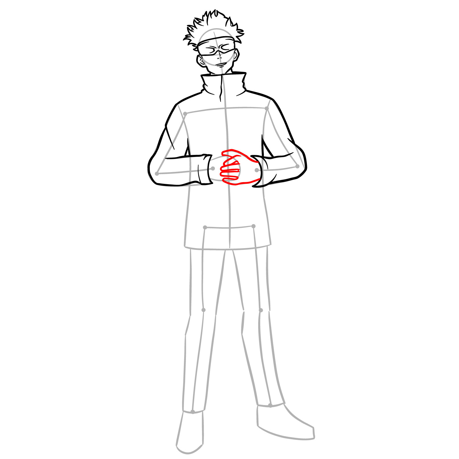 How to Draw Satoru Gojo Fortnite Skin - step 11