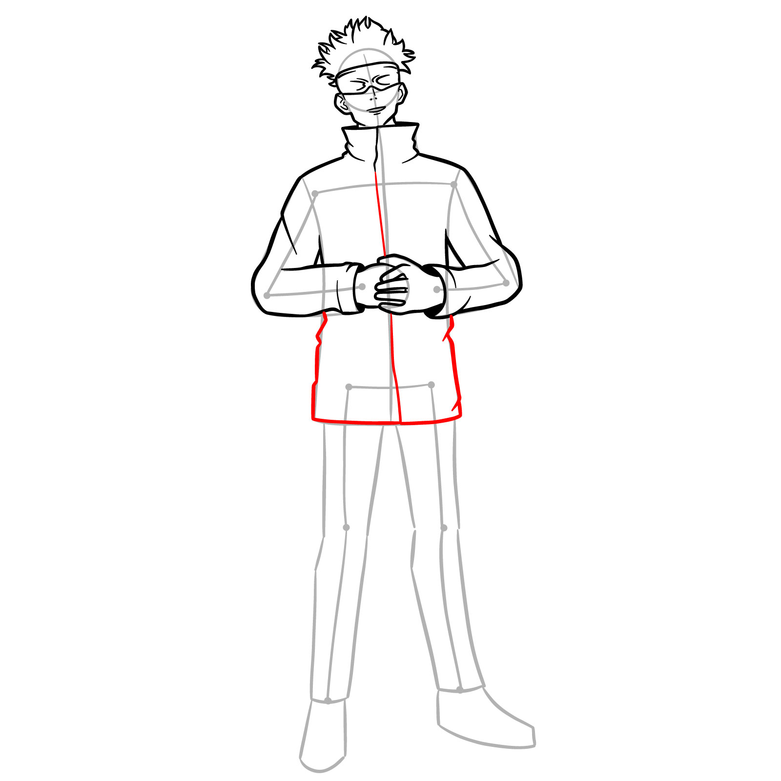 How to Draw Satoru Gojo Fortnite Skin - step 13