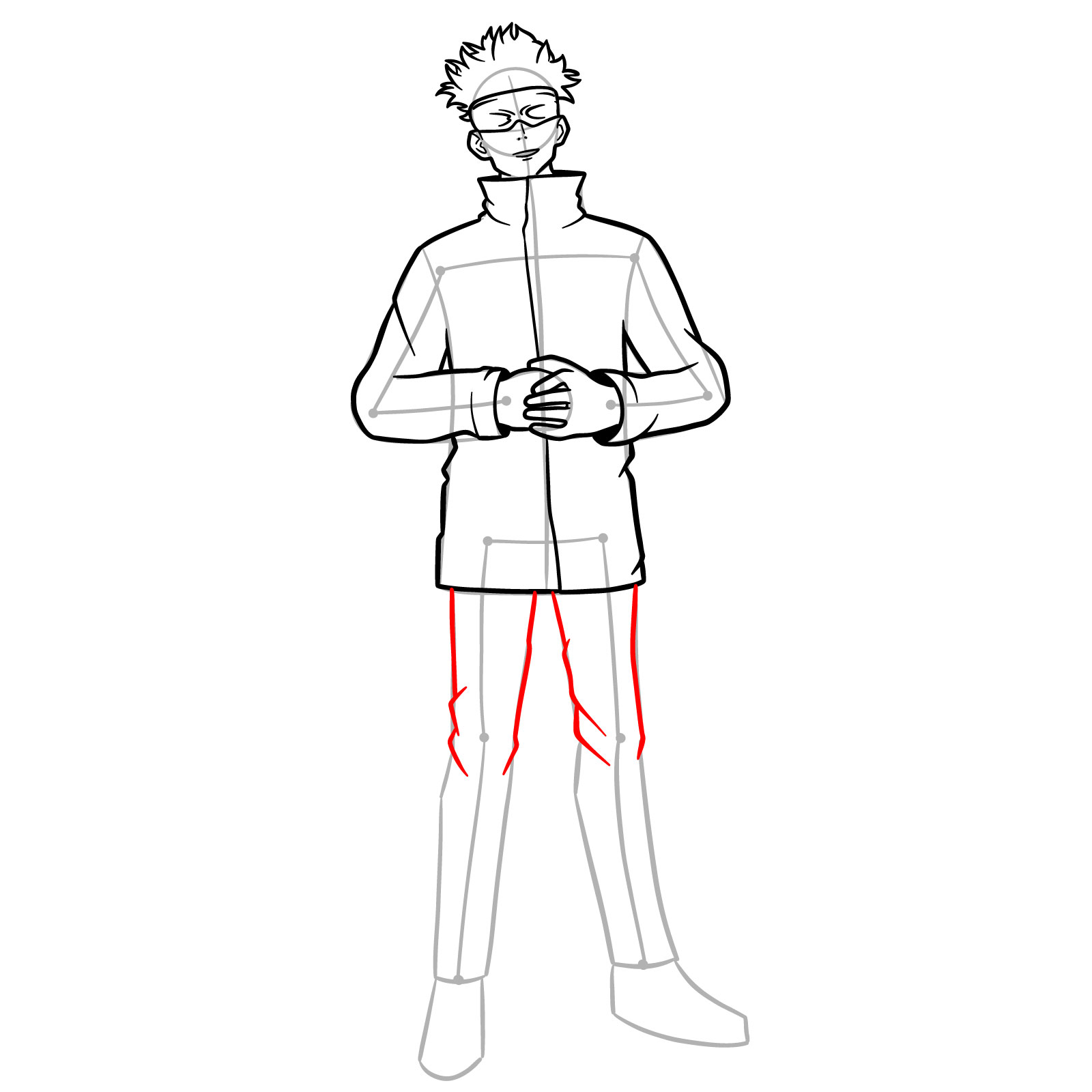How to Draw Satoru Gojo Fortnite Skin - step 14