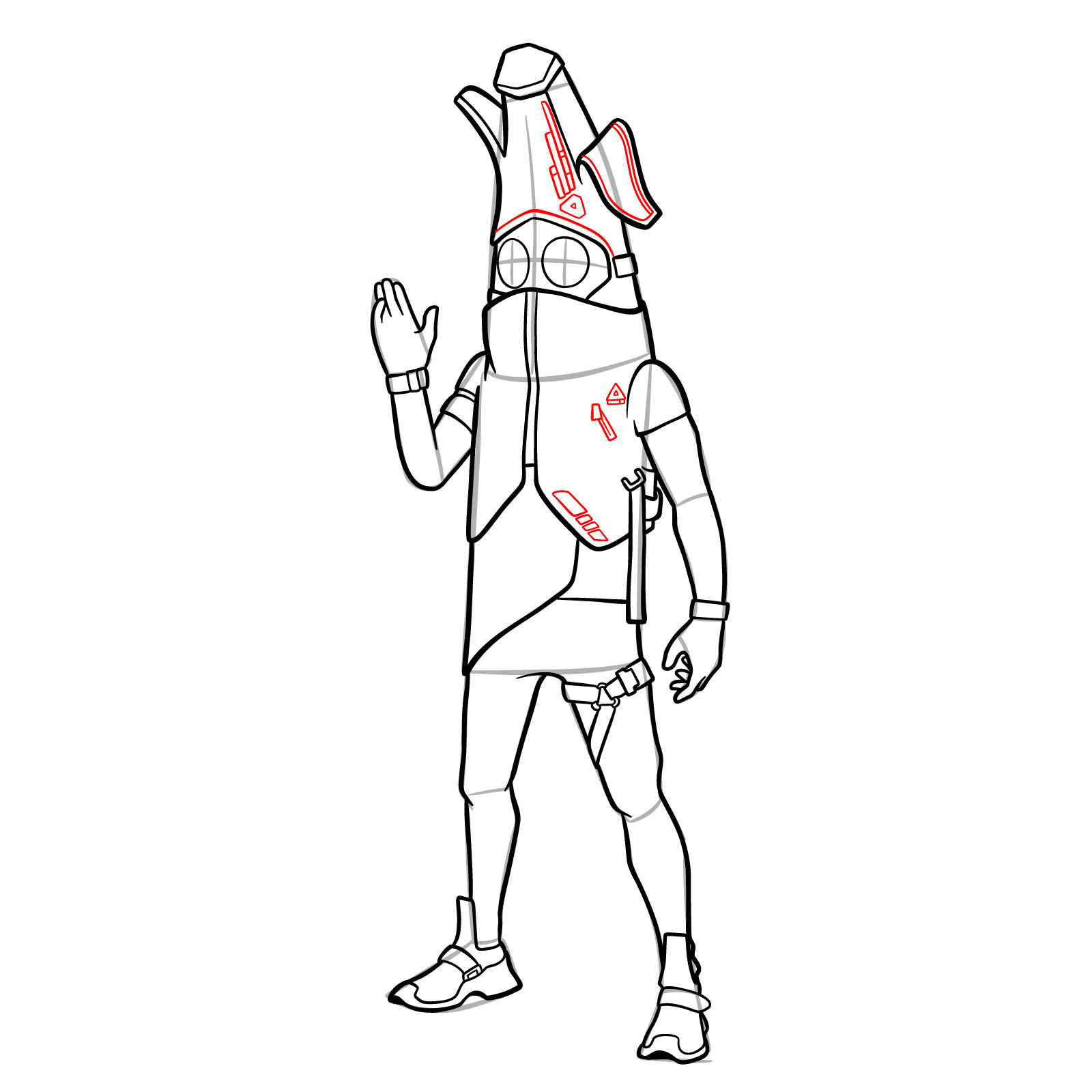 How to Draw P33LY from Fortnite - step 18