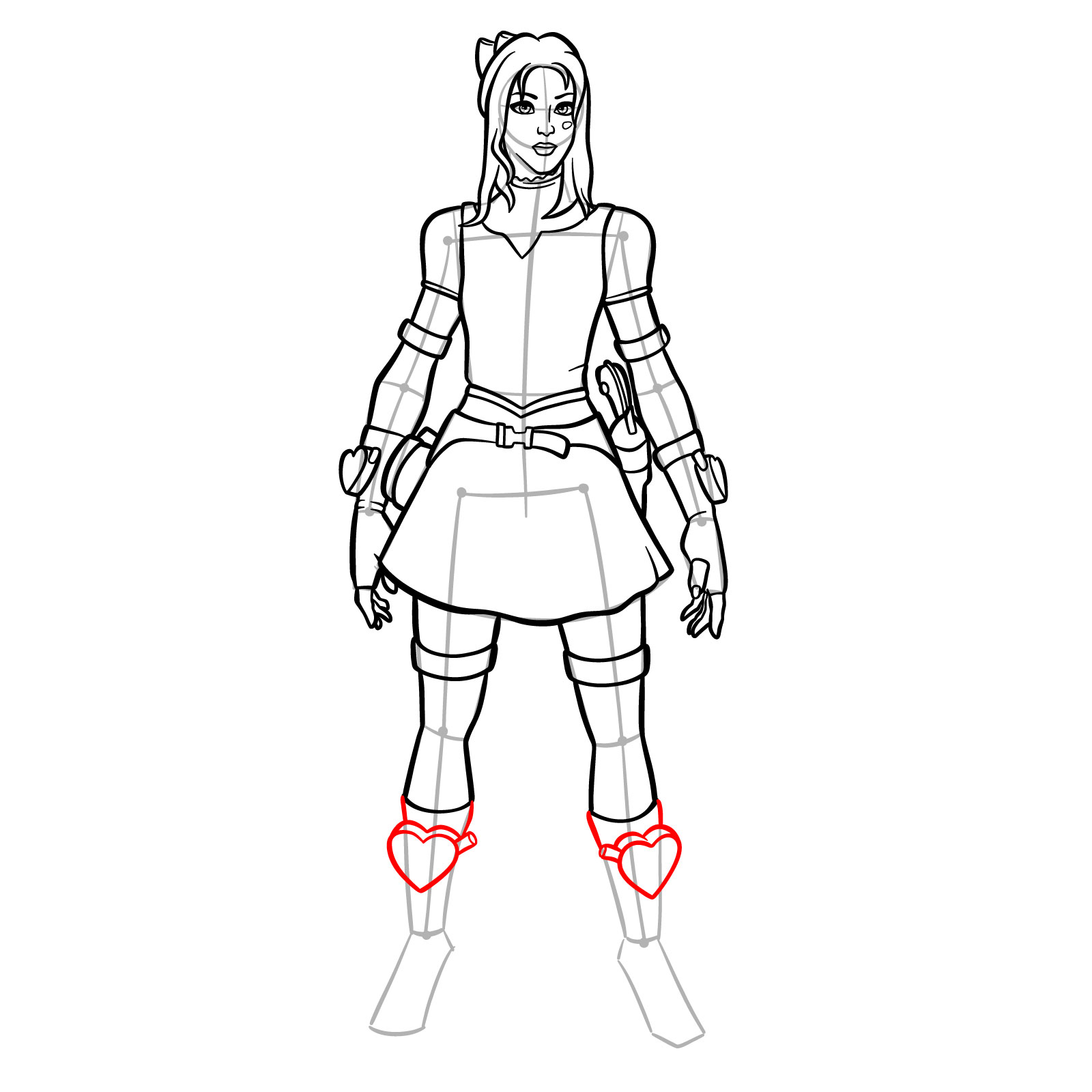 How to Draw Lovely from Fortnite - step 18