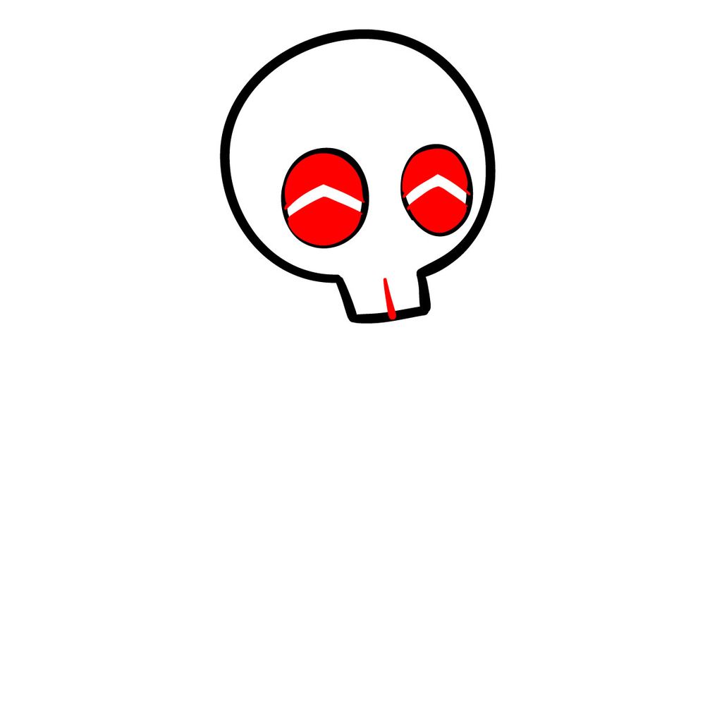 How to draw Skeleton-T - step 04