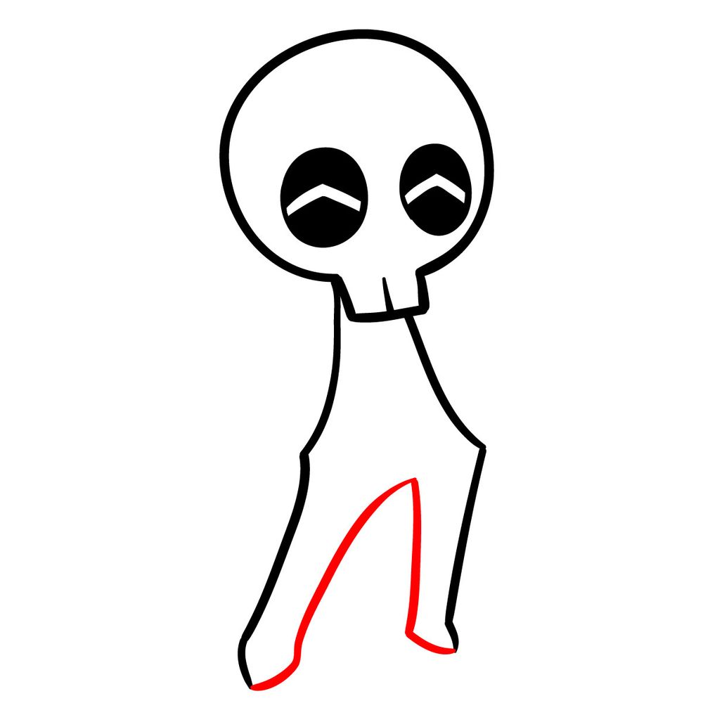 How to draw Skeleton-T - step 07