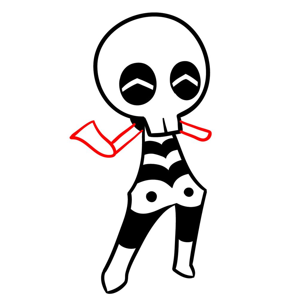 How to draw Skeleton-T - step 11