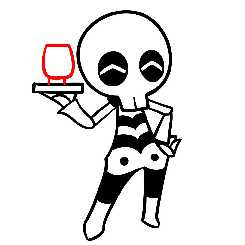 How to draw Skeleton-T - step 14