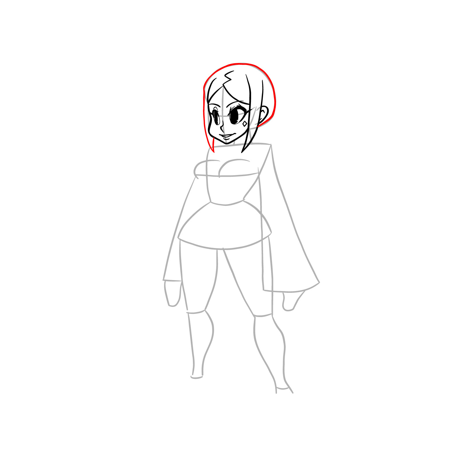 How to draw Cerebella from Skullgirls - step 12
