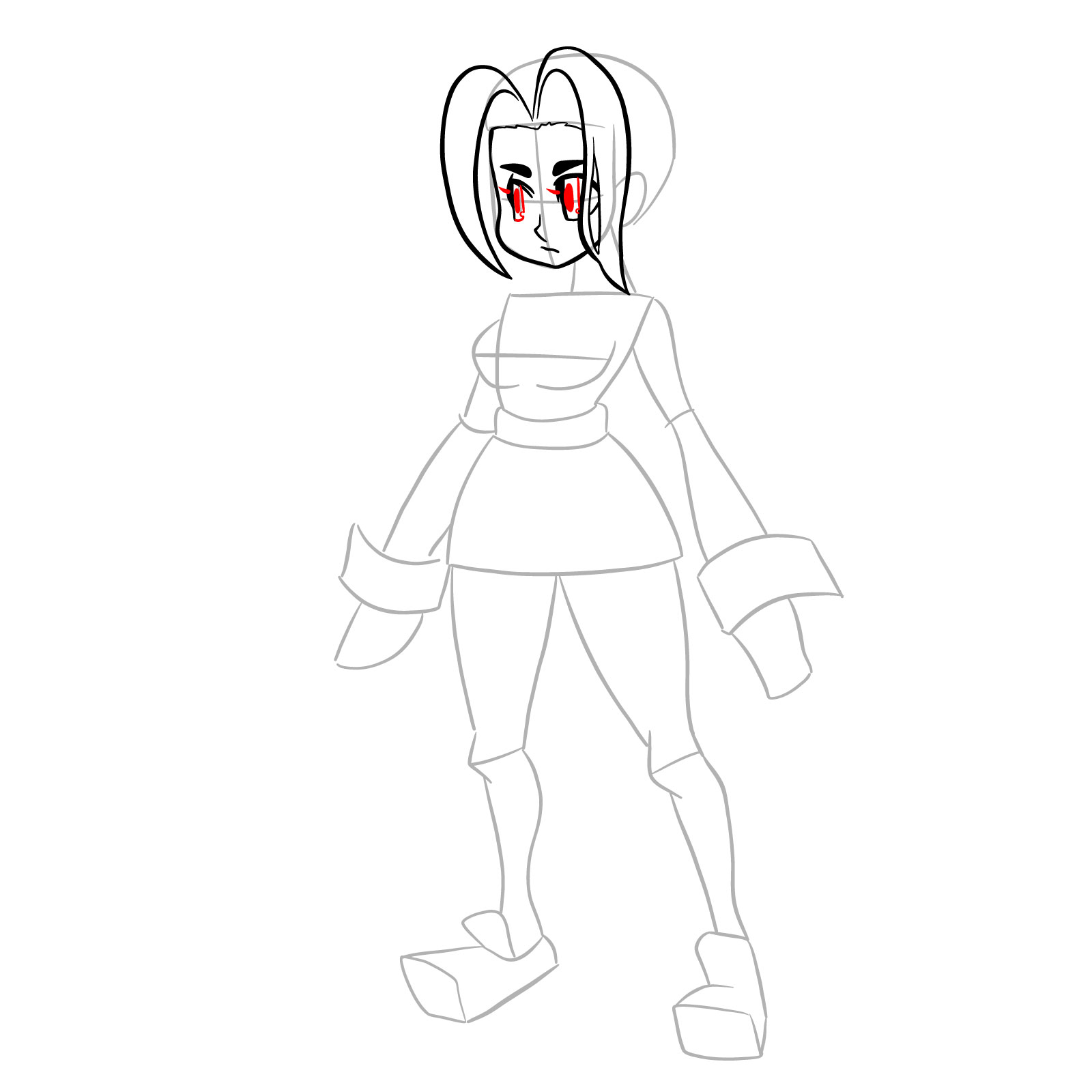 How to draw Filia from Skullgirls - step 11