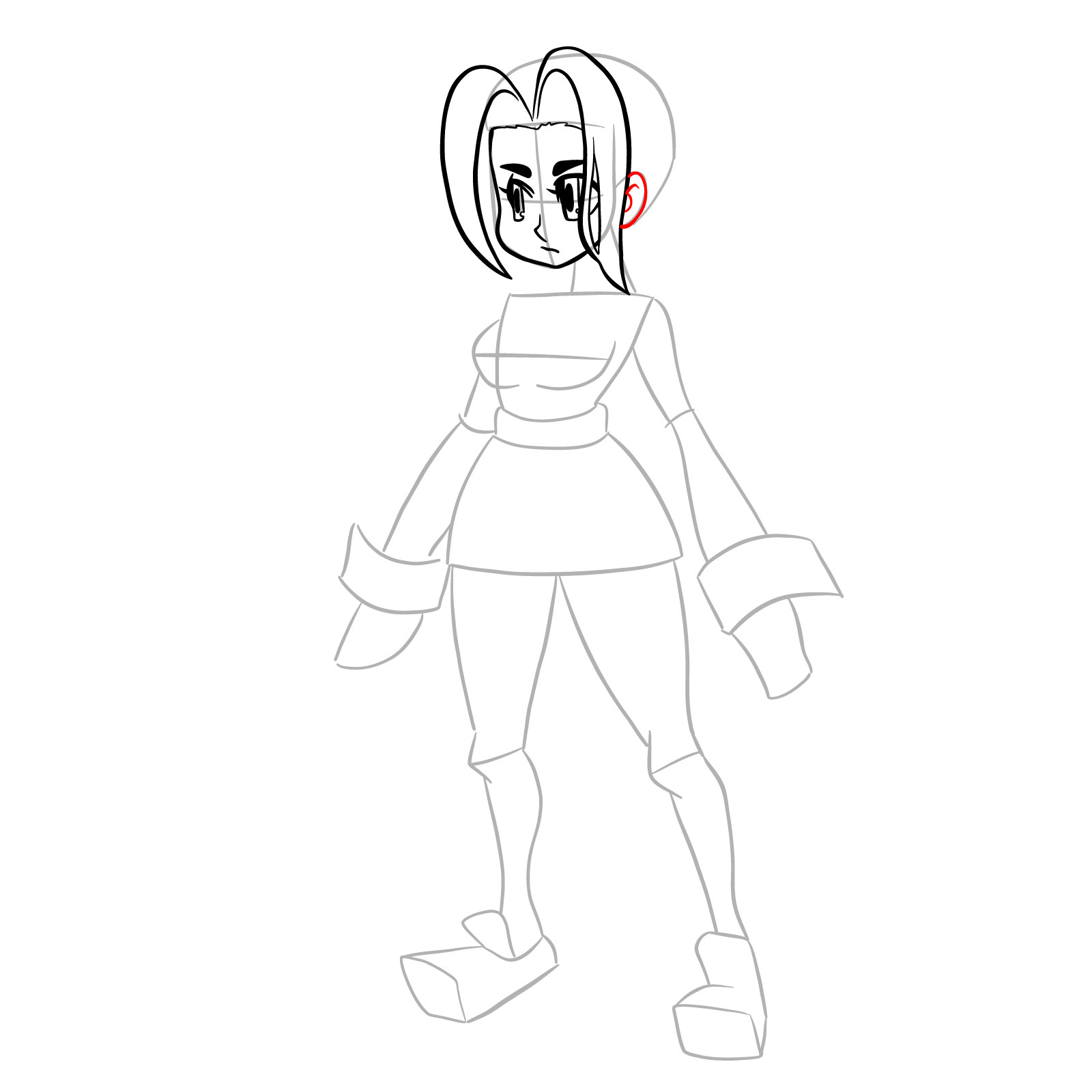 How to draw Filia from Skullgirls - step 12