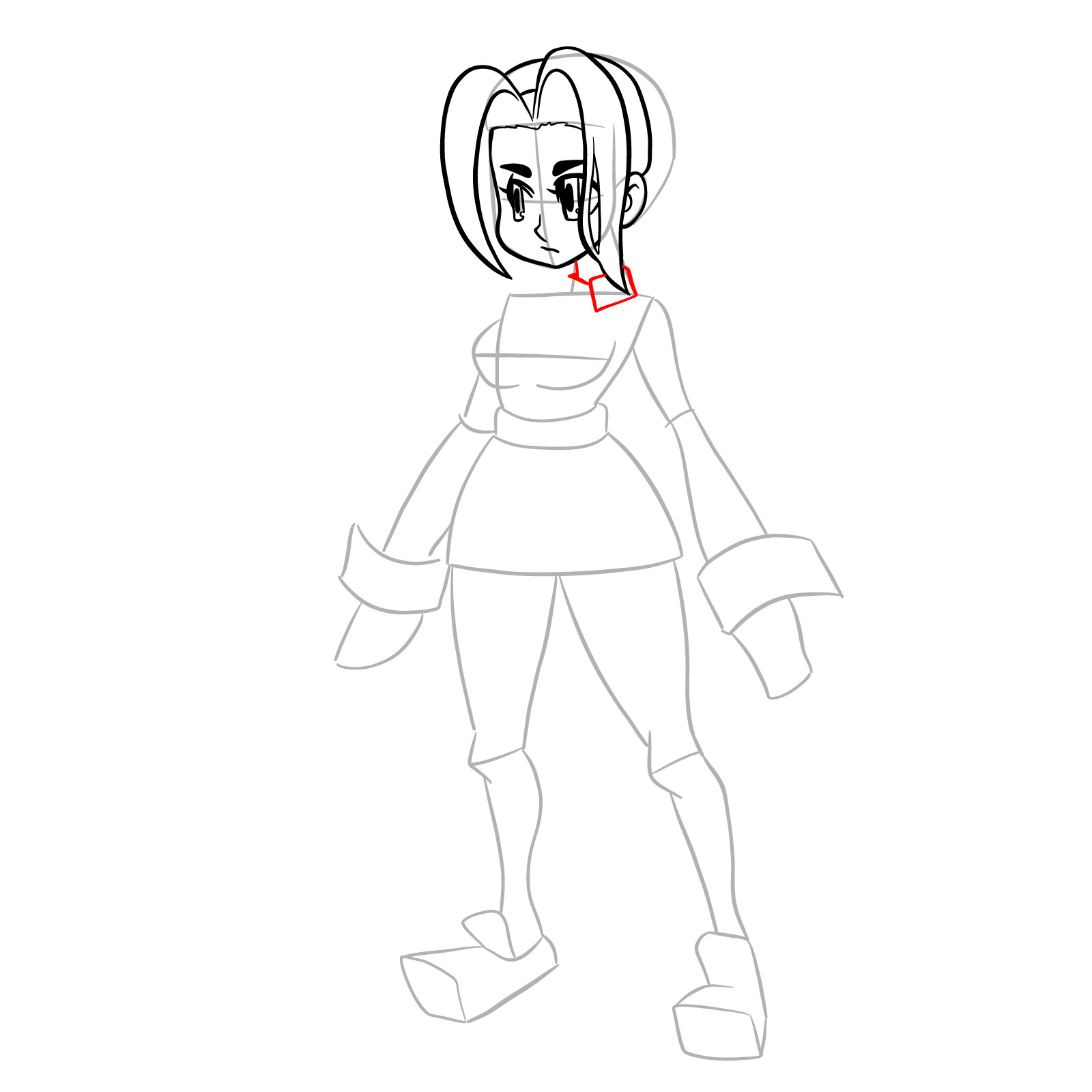 How to draw Filia from Skullgirls - step 14