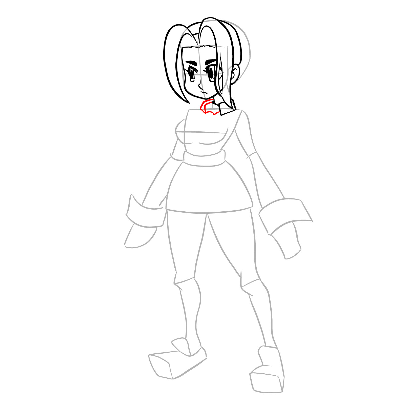 How to draw Filia from Skullgirls - step 15