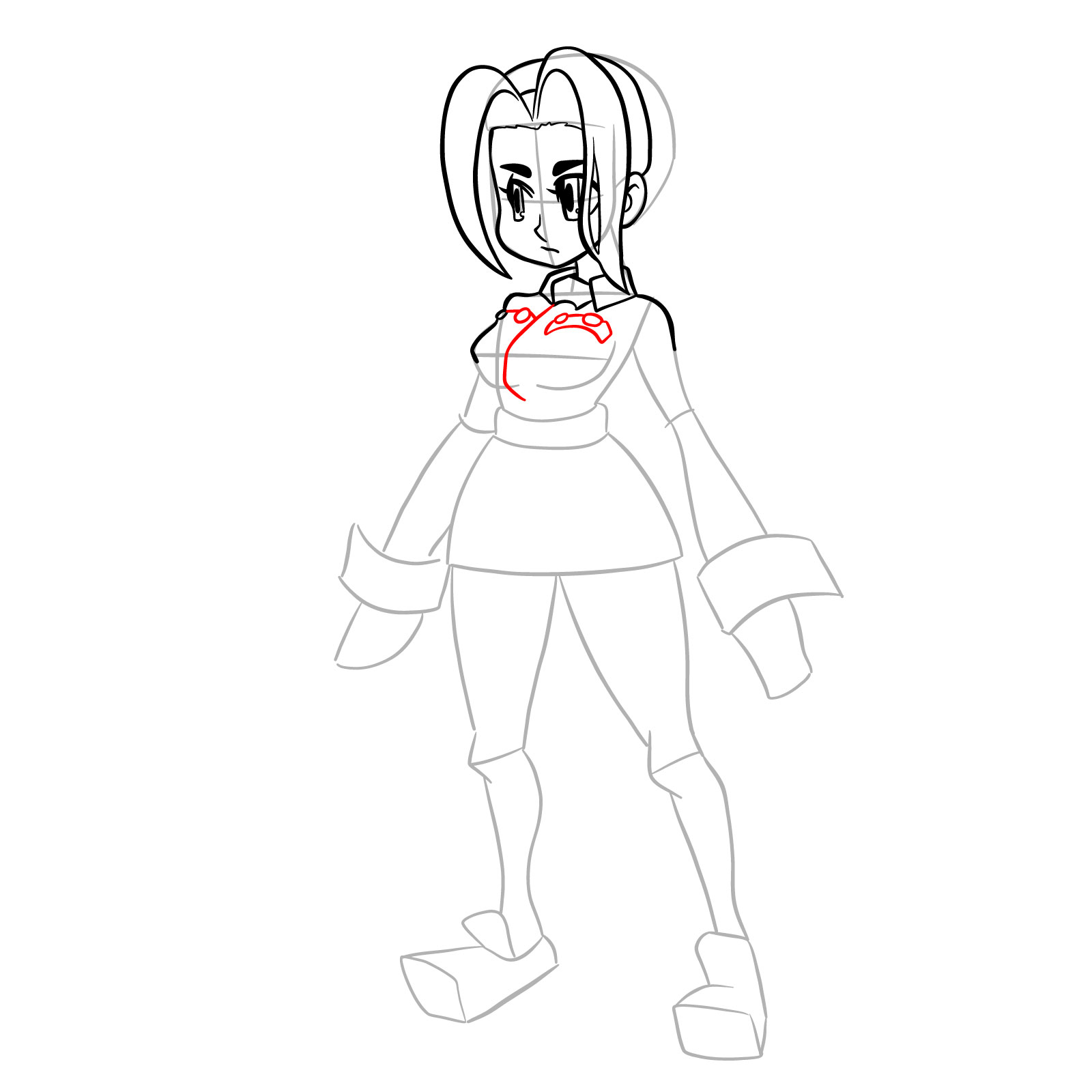 How to draw Filia from Skullgirls - step 17