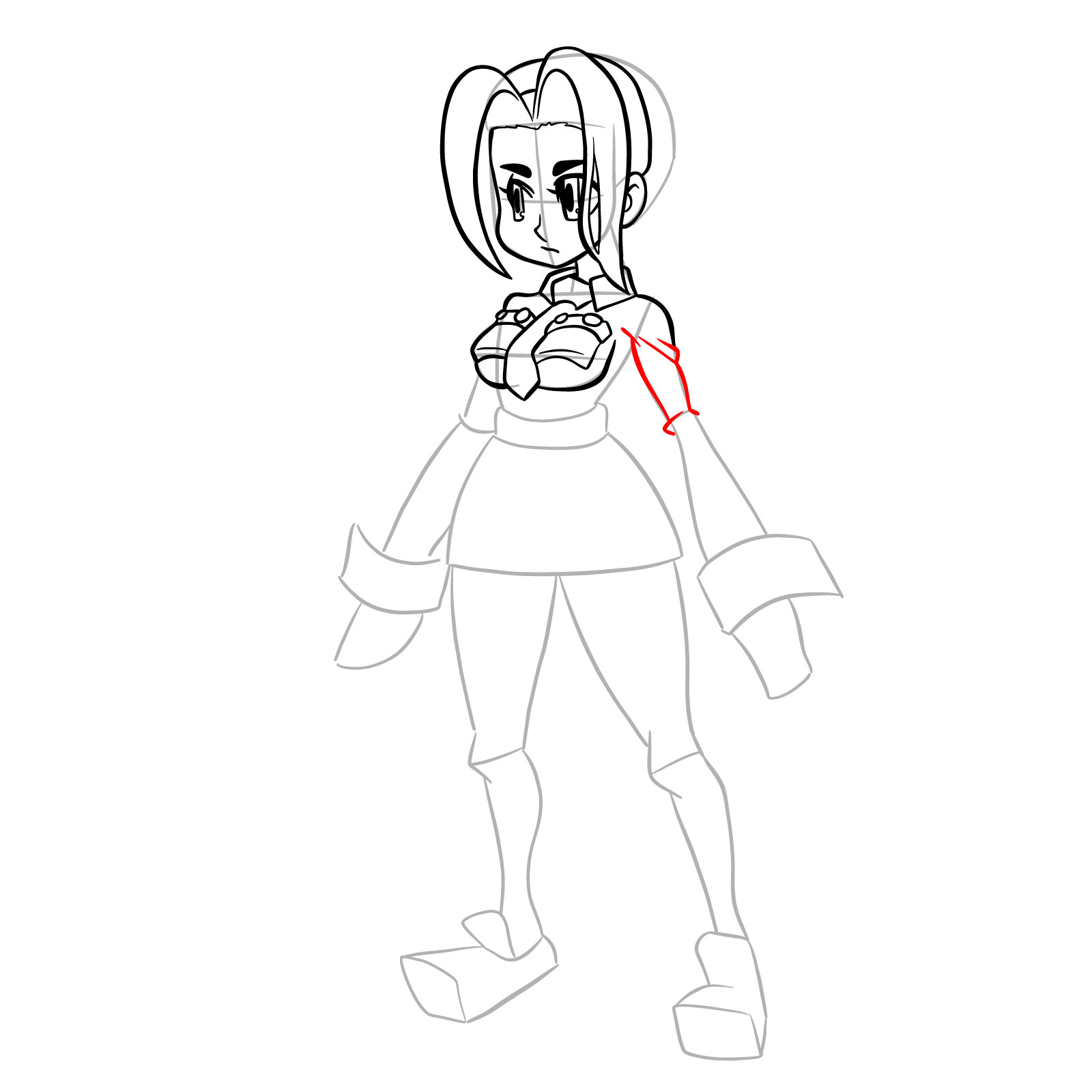 How to draw Filia from Skullgirls - step 20