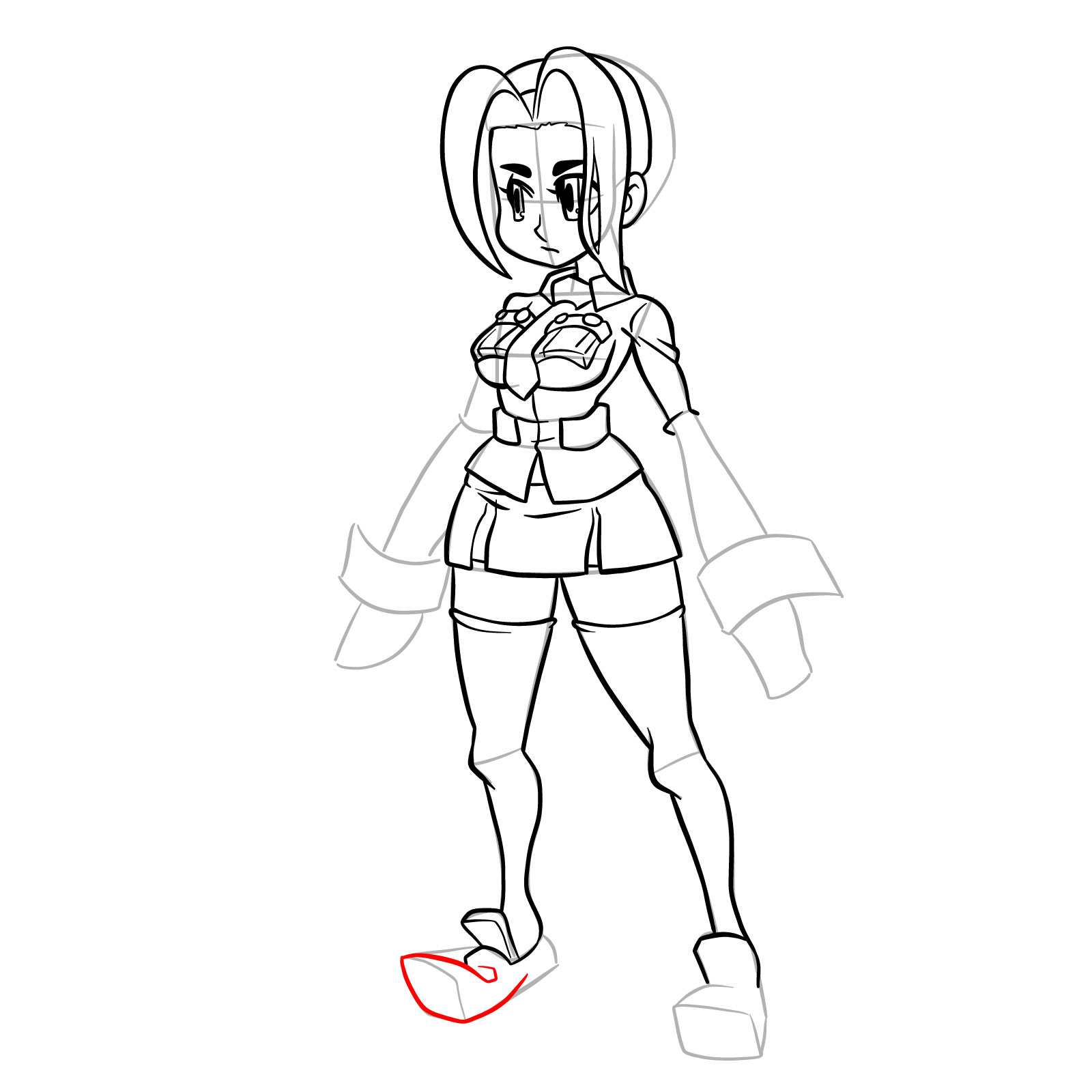 How to draw Filia from Skullgirls - step 30