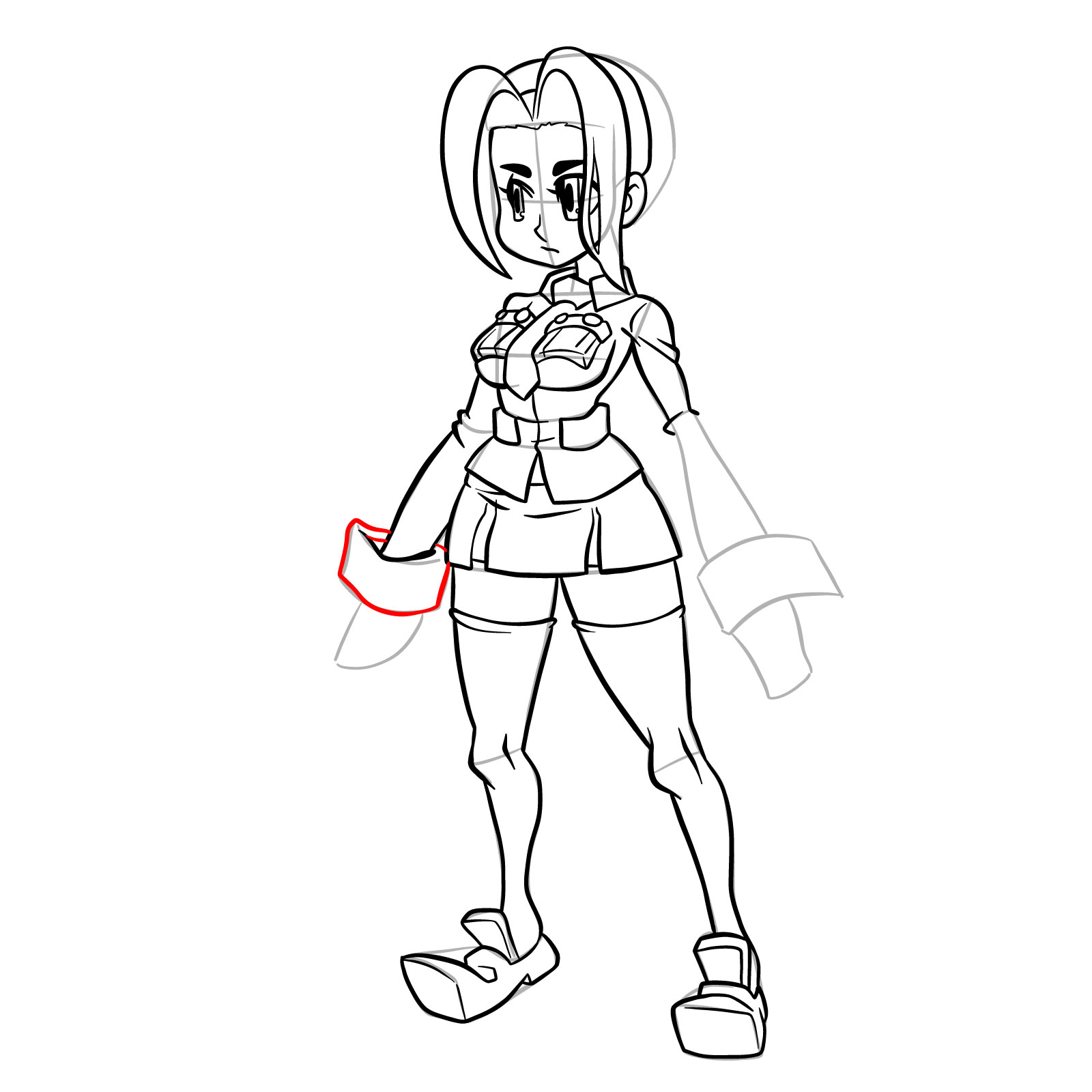 How to draw Filia from Skullgirls - step 35