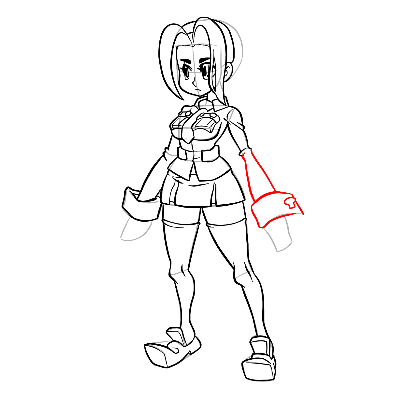 How to draw Filia from Skullgirls - step 36
