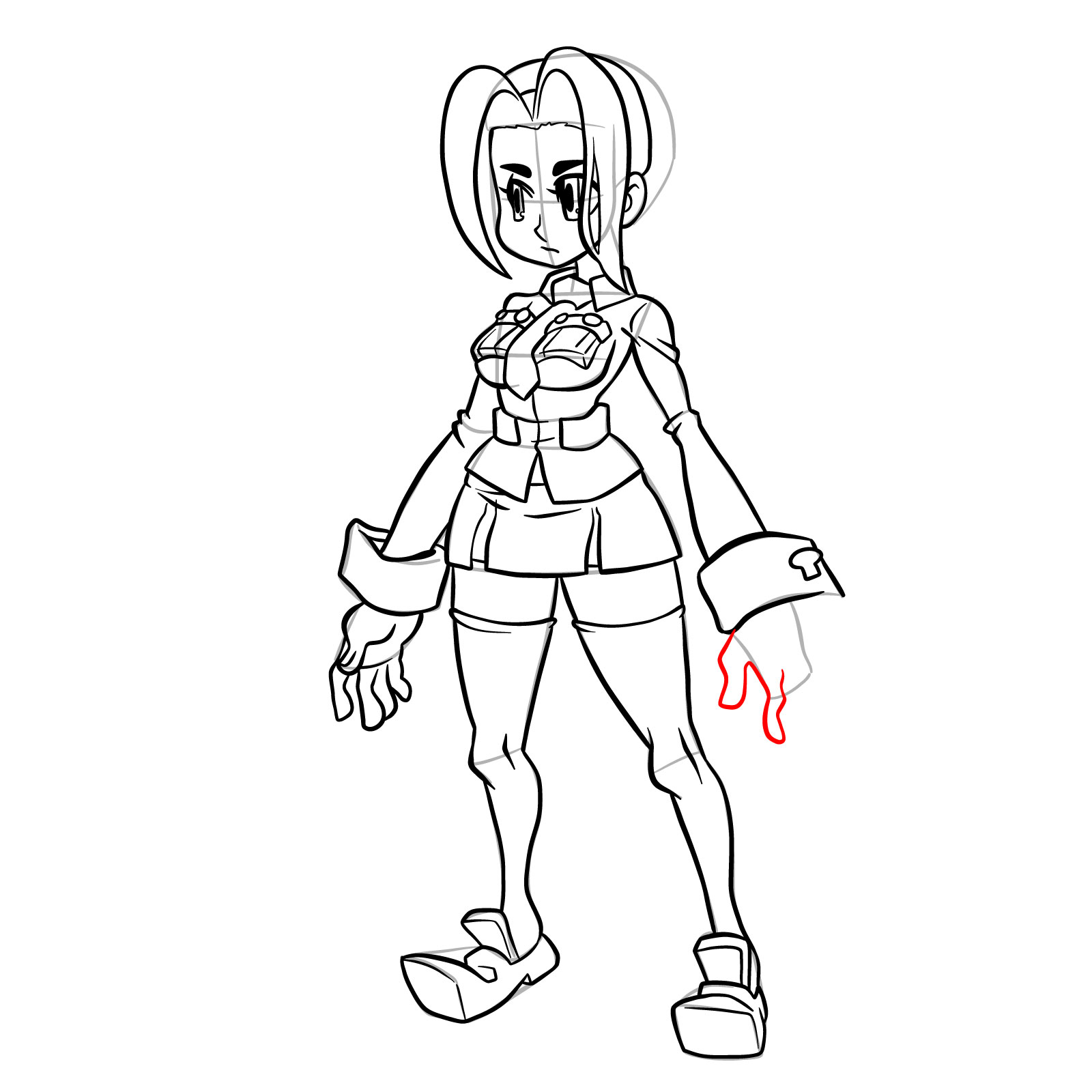 How to draw Filia from Skullgirls - step 39