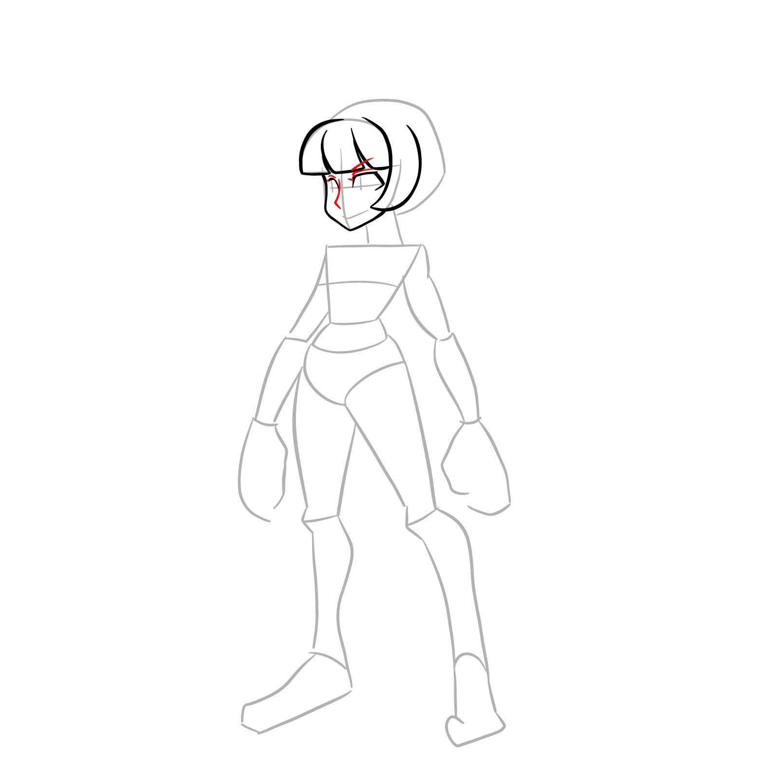 How to draw Ms. Fortune from Skullgirls - step 07