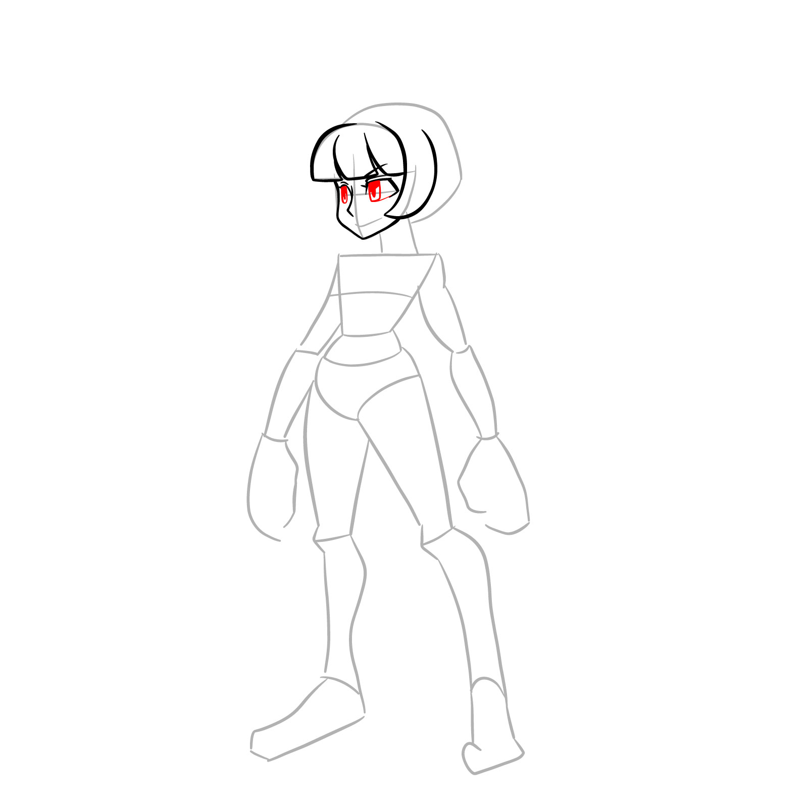 How to draw Ms. Fortune from Skullgirls - step 08