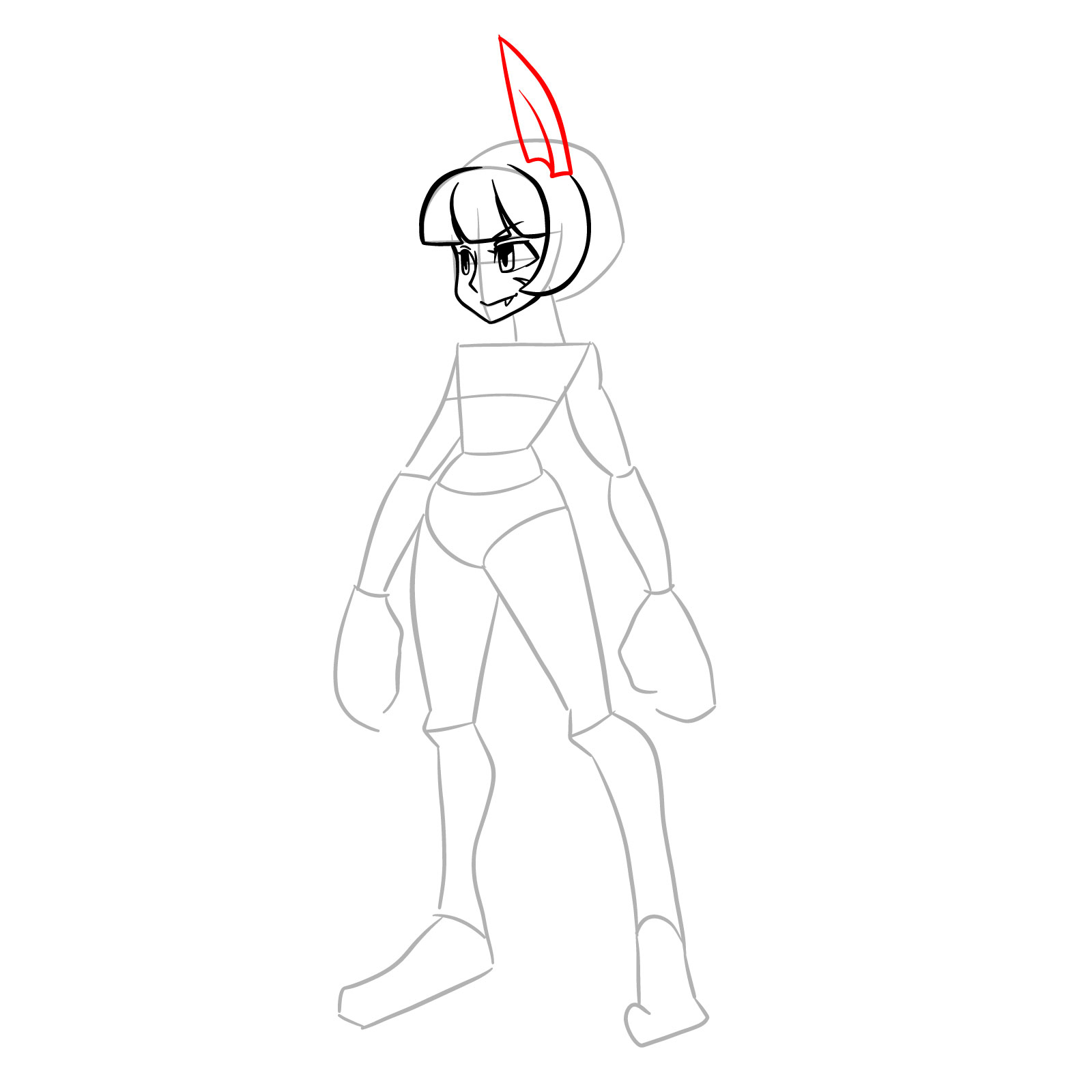 How to draw Ms. Fortune from Skullgirls - step 10
