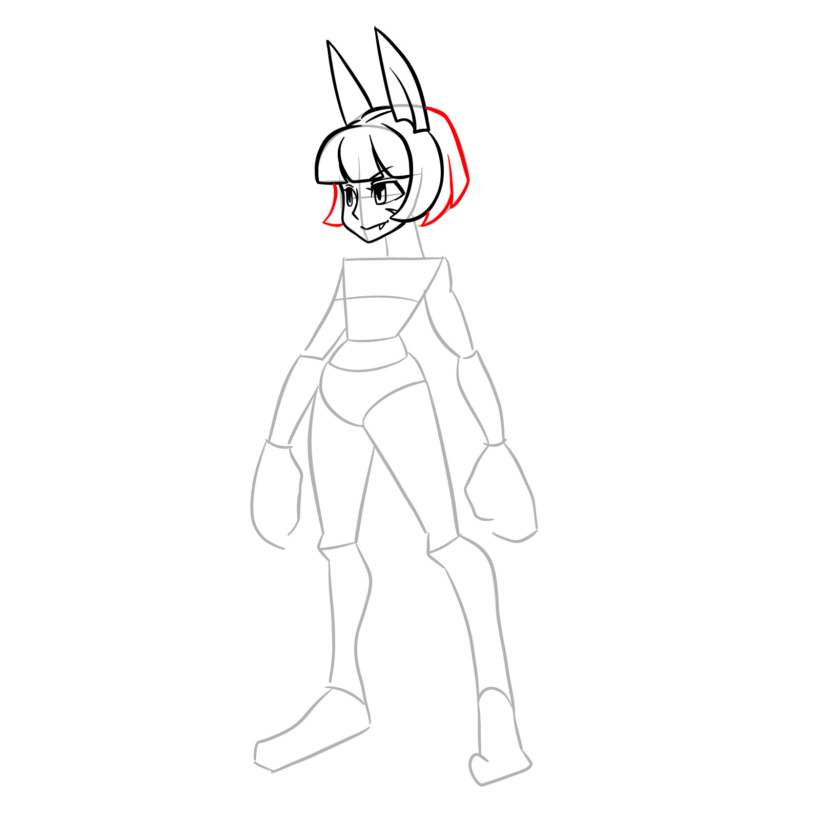 How to draw Ms. Fortune from Skullgirls - step 12