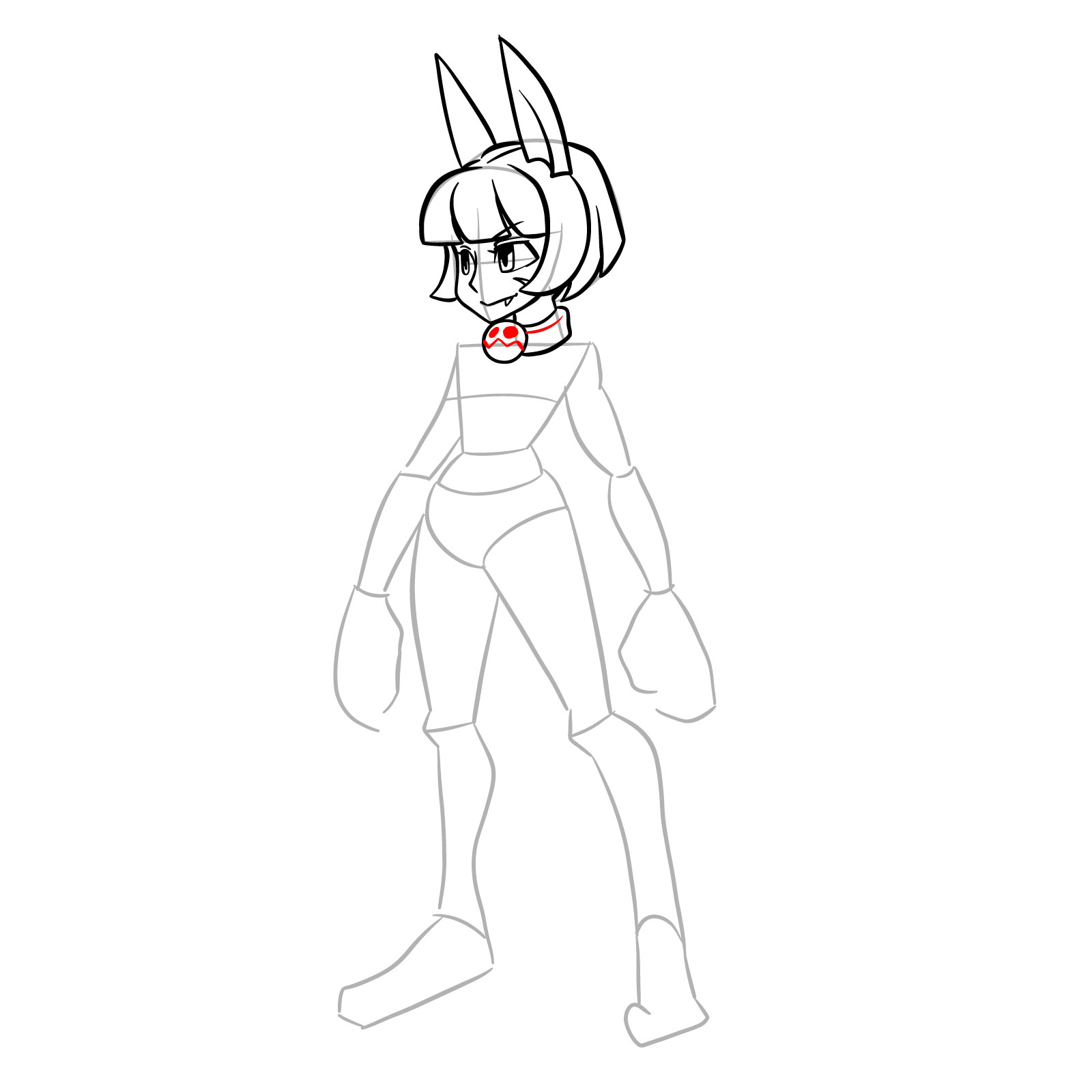 How to draw Ms. Fortune from Skullgirls - step 14