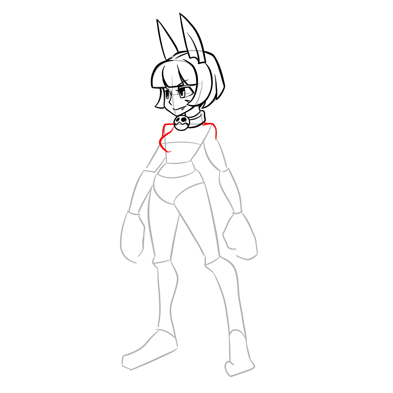 How to draw Ms. Fortune from Skullgirls - step 15