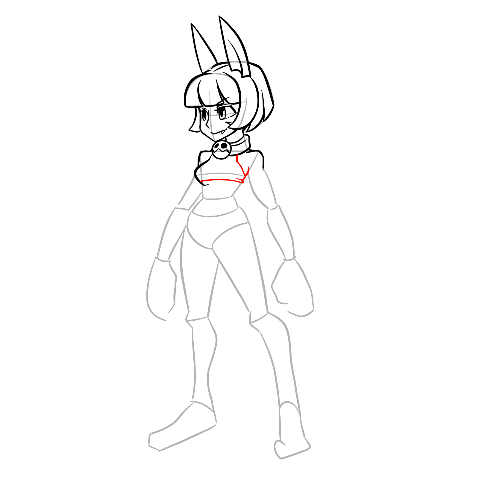 How to draw Ms. Fortune from Skullgirls - step 16