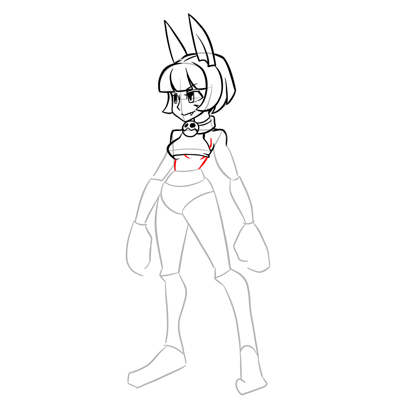 How to draw Ms. Fortune from Skullgirls - step 17