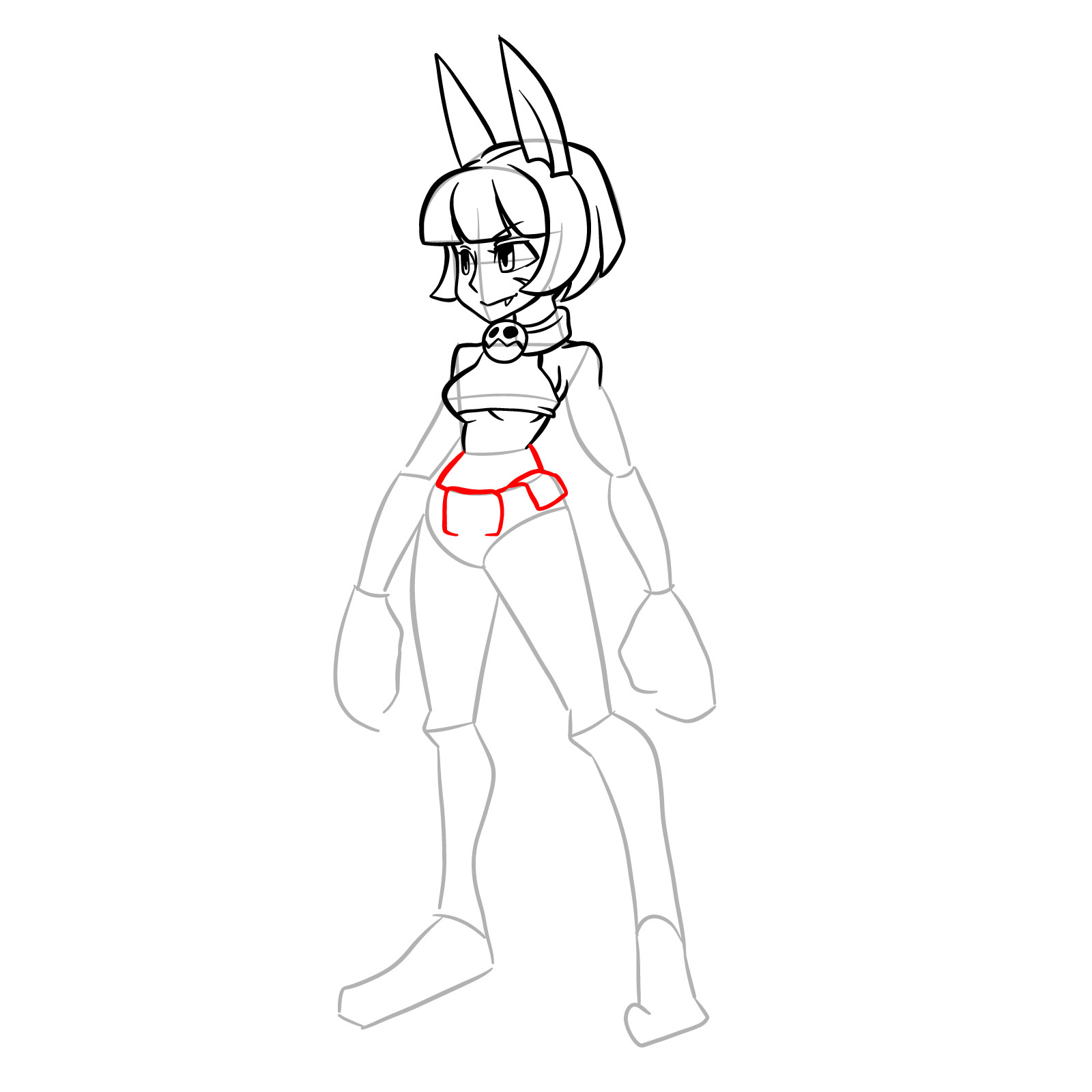 How to draw Ms. Fortune from Skullgirls - step 18