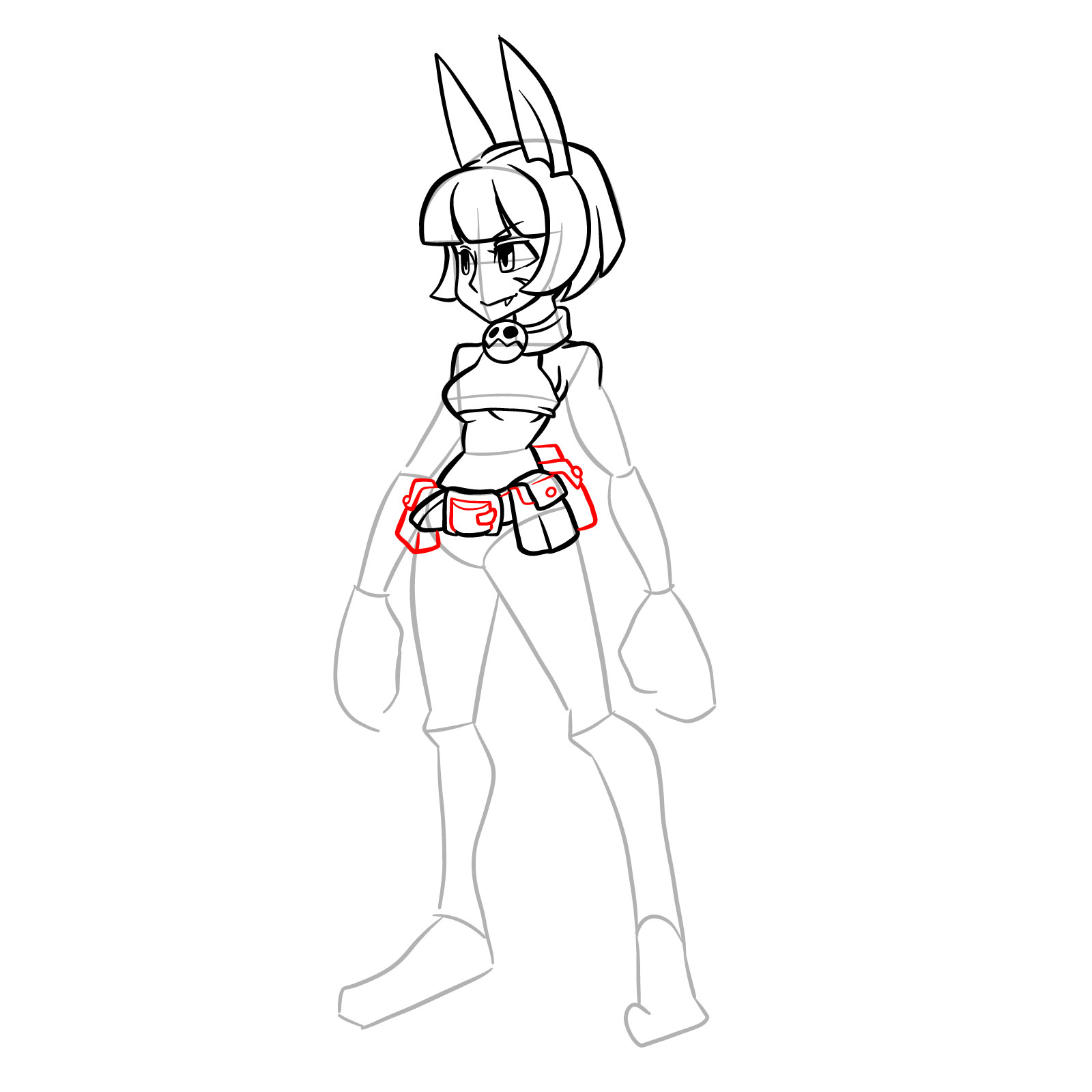 How to draw Ms. Fortune from Skullgirls - step 20