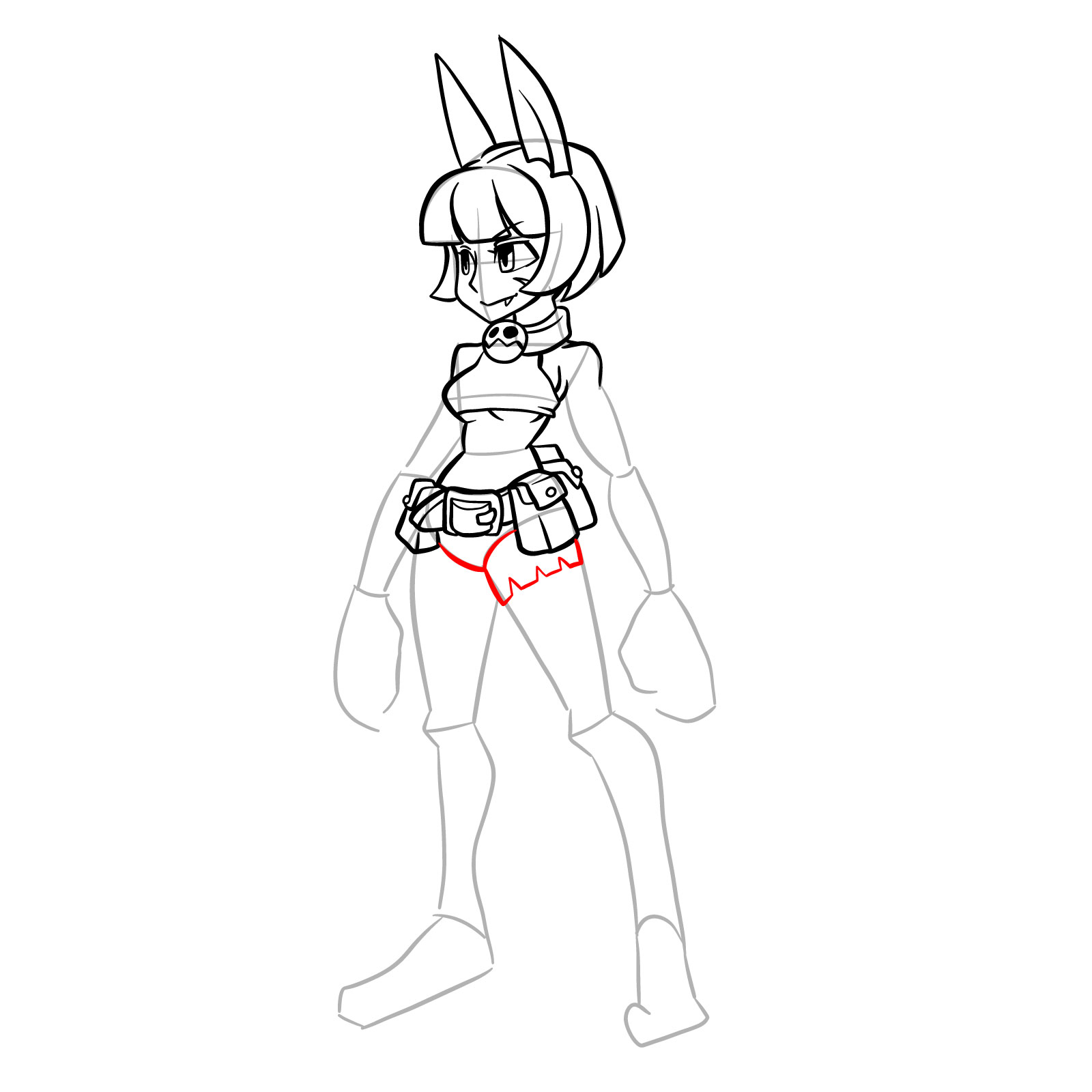 How to draw Ms. Fortune from Skullgirls - step 21