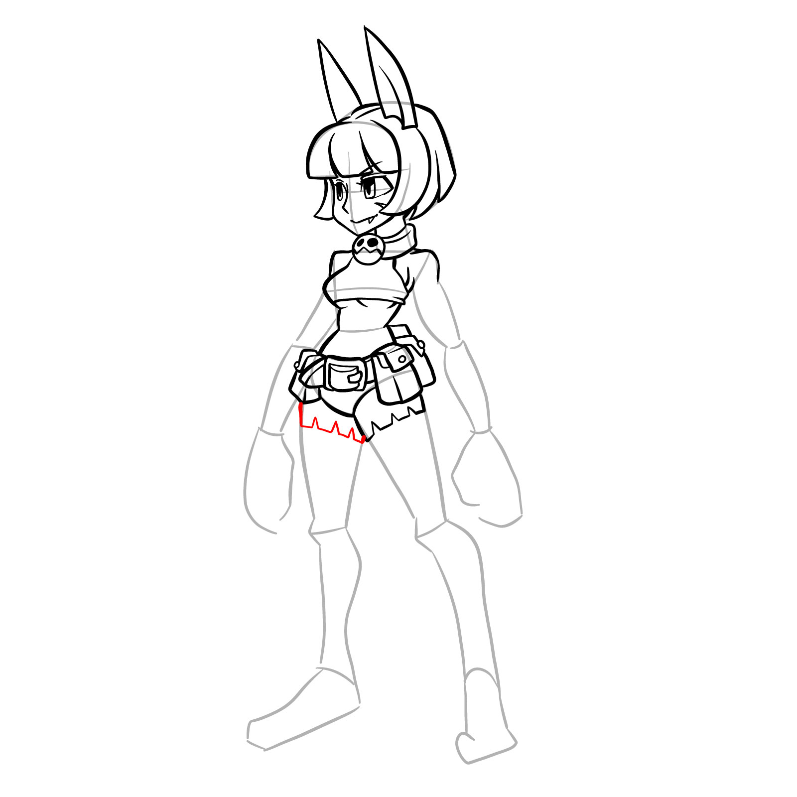 How to draw Ms. Fortune from Skullgirls - step 22