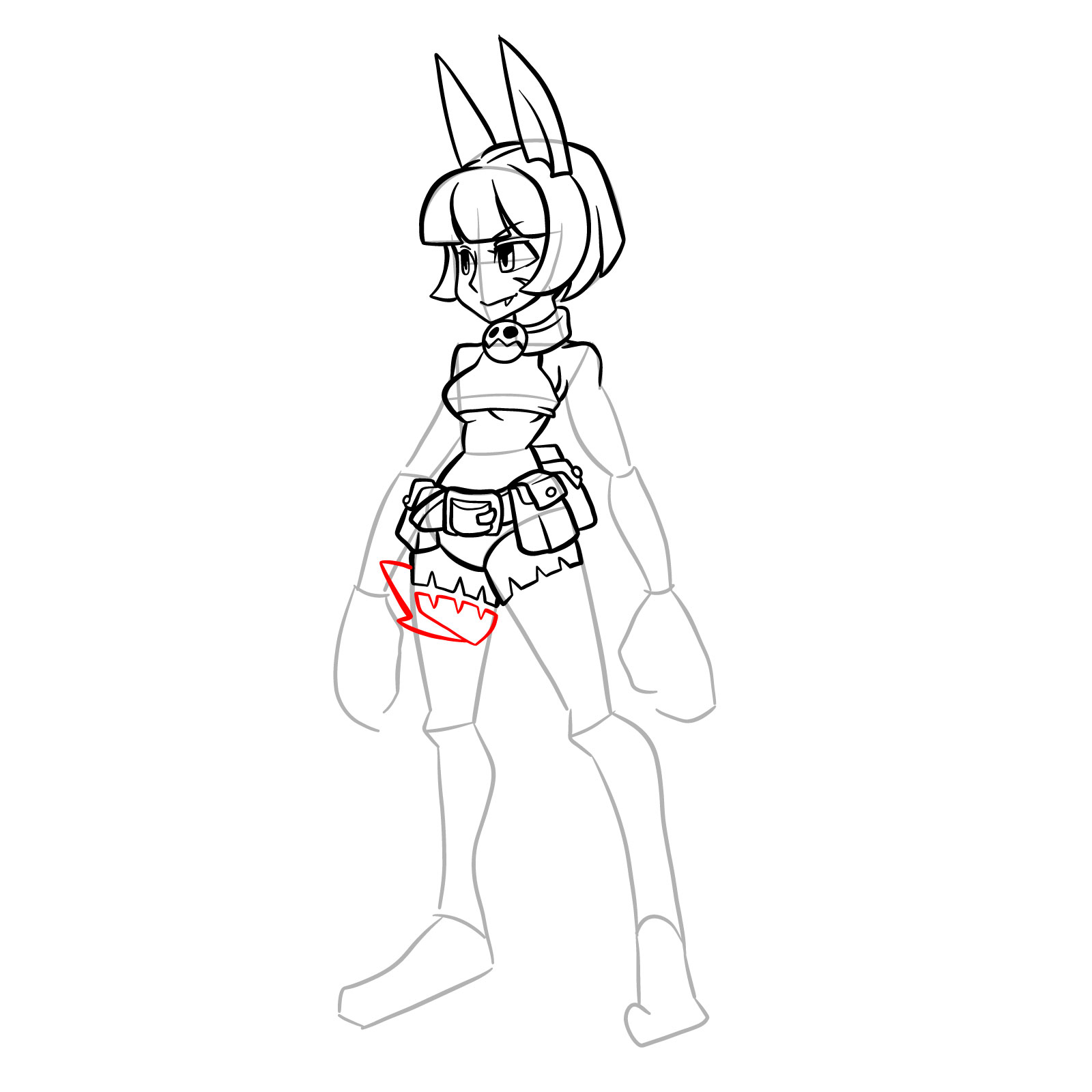 How to draw Ms. Fortune from Skullgirls - step 23