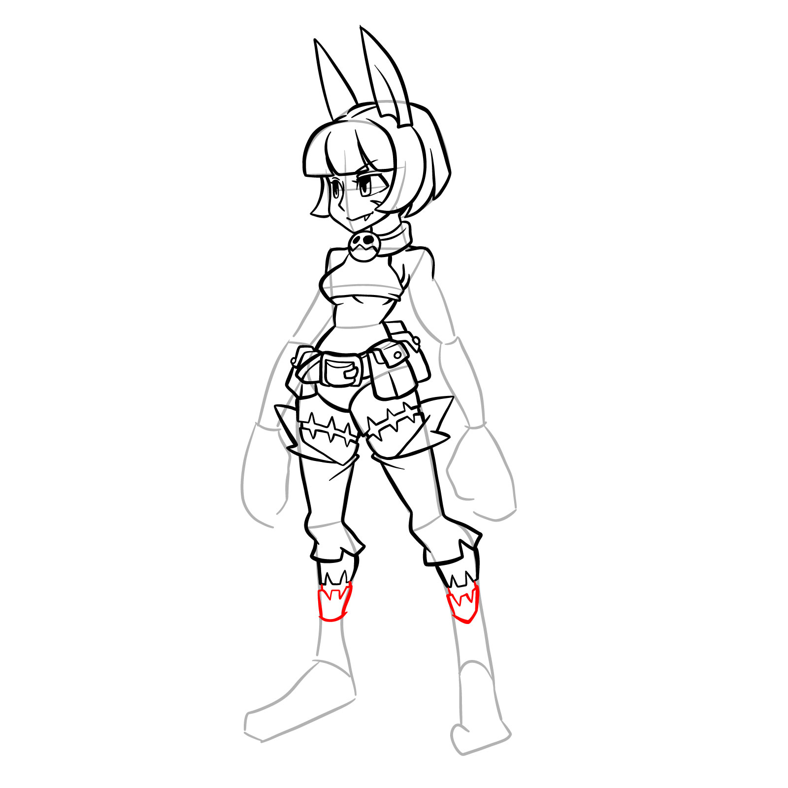 How to draw Ms. Fortune from Skullgirls - step 27