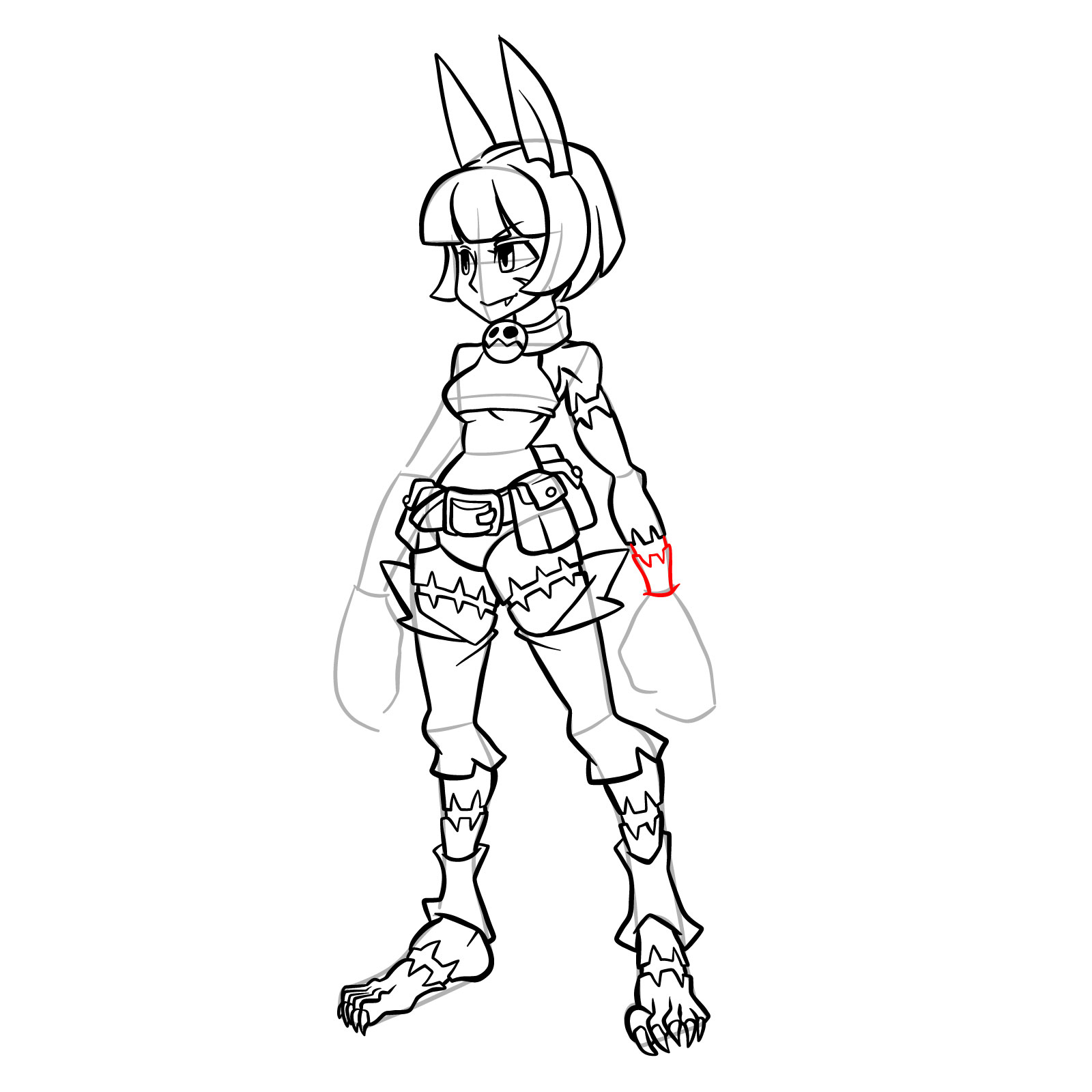 How to draw Ms. Fortune from Skullgirls - step 36