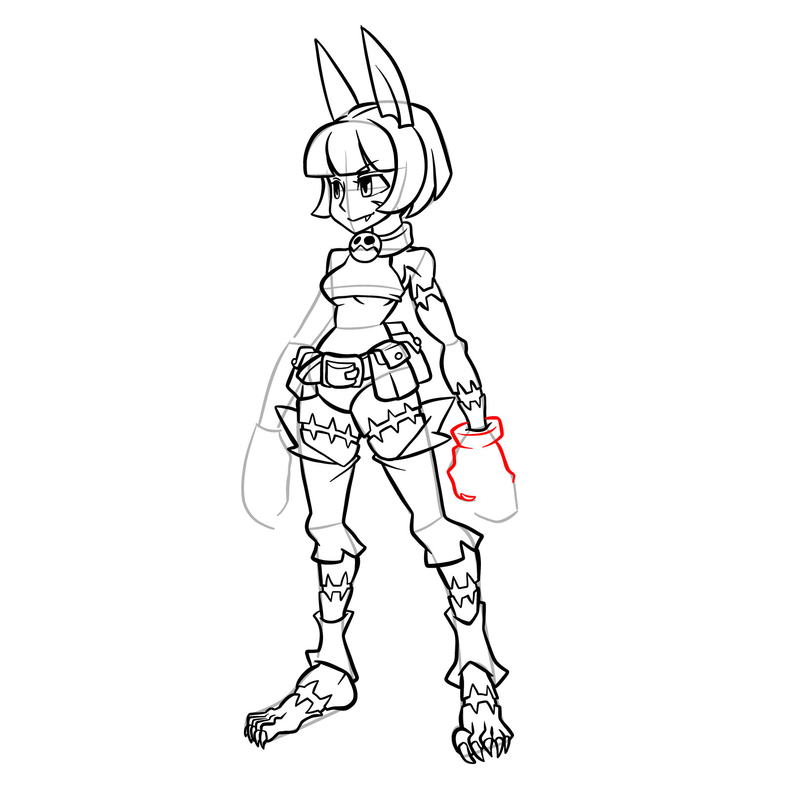 How to draw Ms. Fortune from Skullgirls - step 37