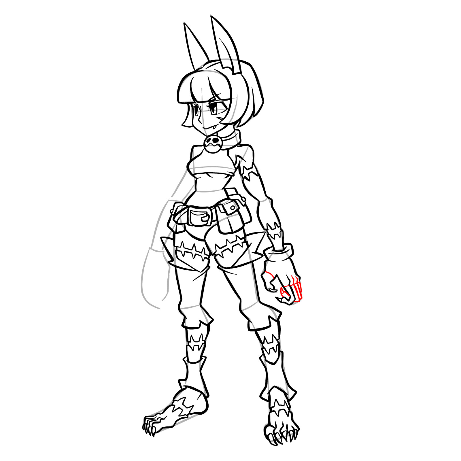 How to draw Ms. Fortune from Skullgirls - step 39