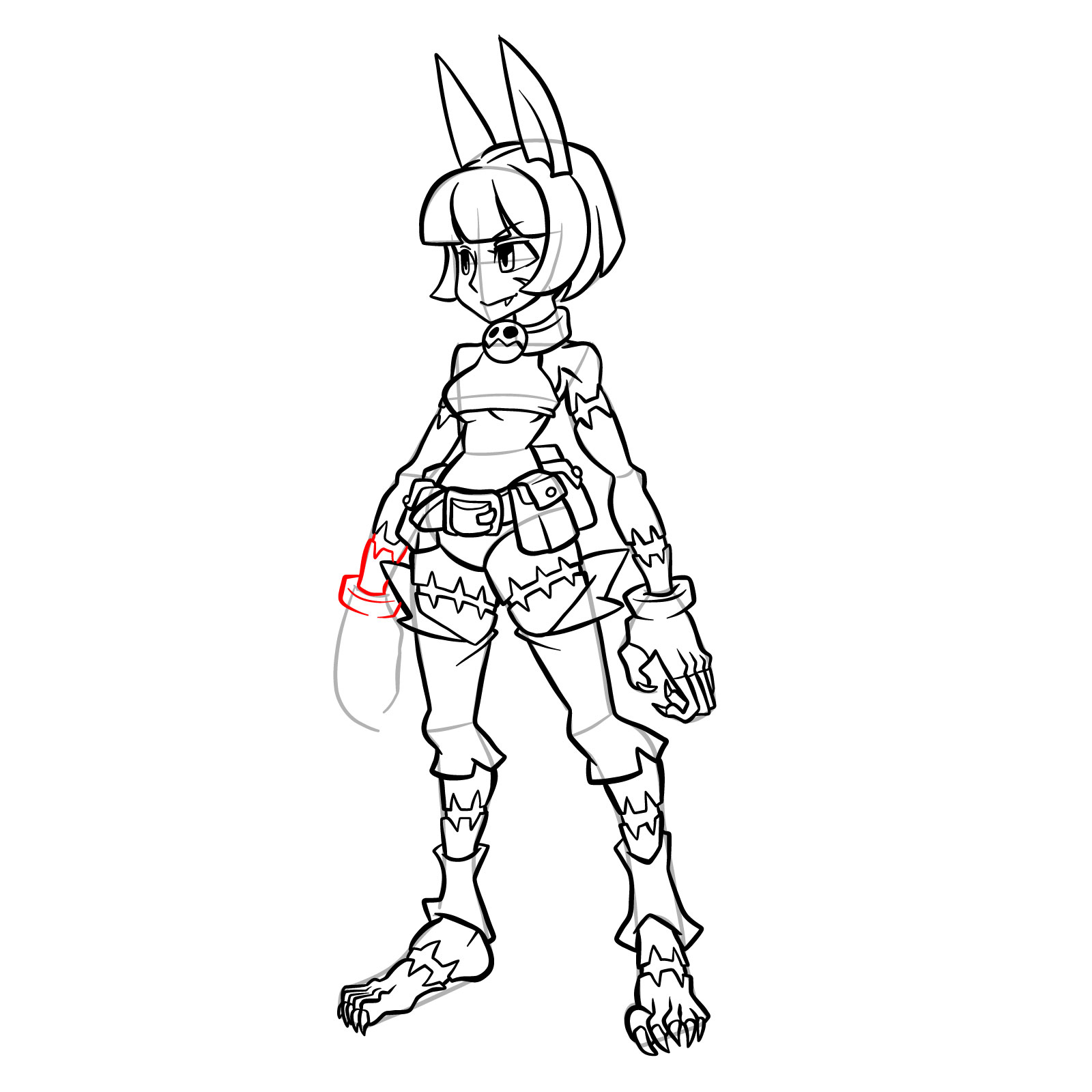 How to draw Ms. Fortune from Skullgirls - step 41