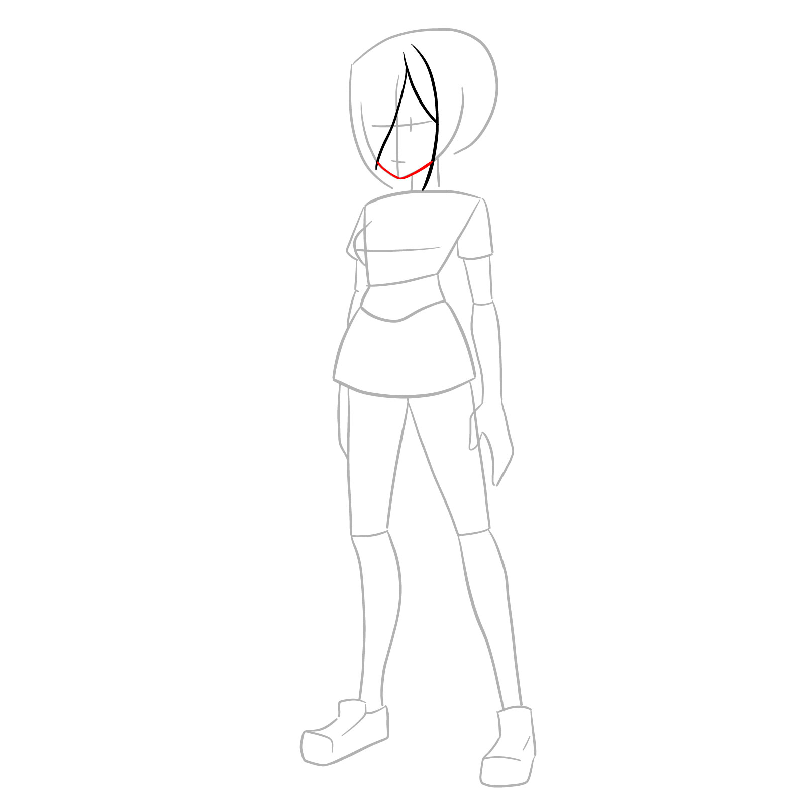 How to draw Teen Parasoul from Skullgirls - step 04
