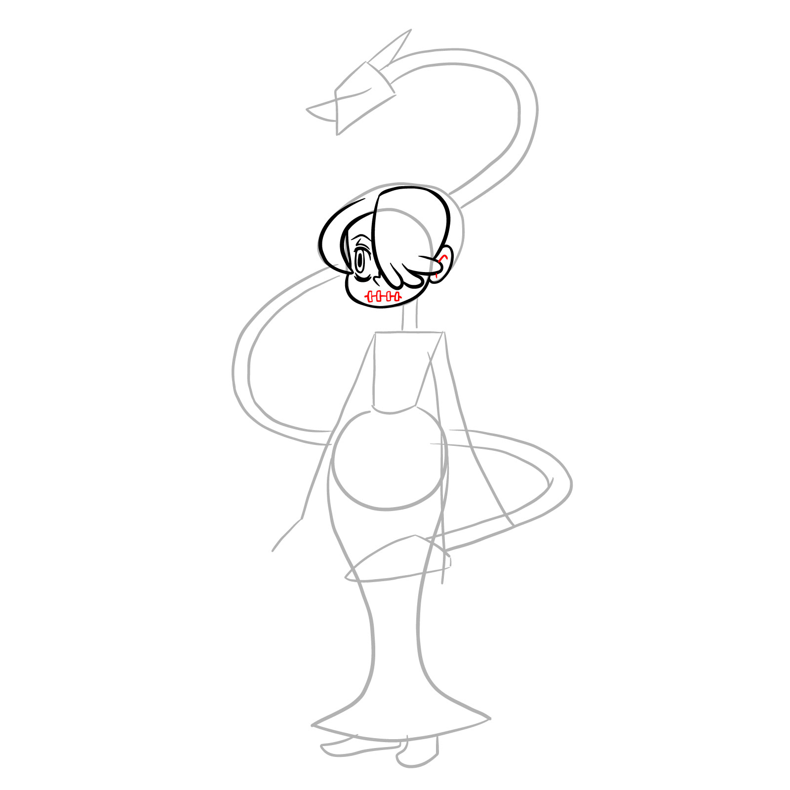 How to draw Squigly from Skullgirls - step 11