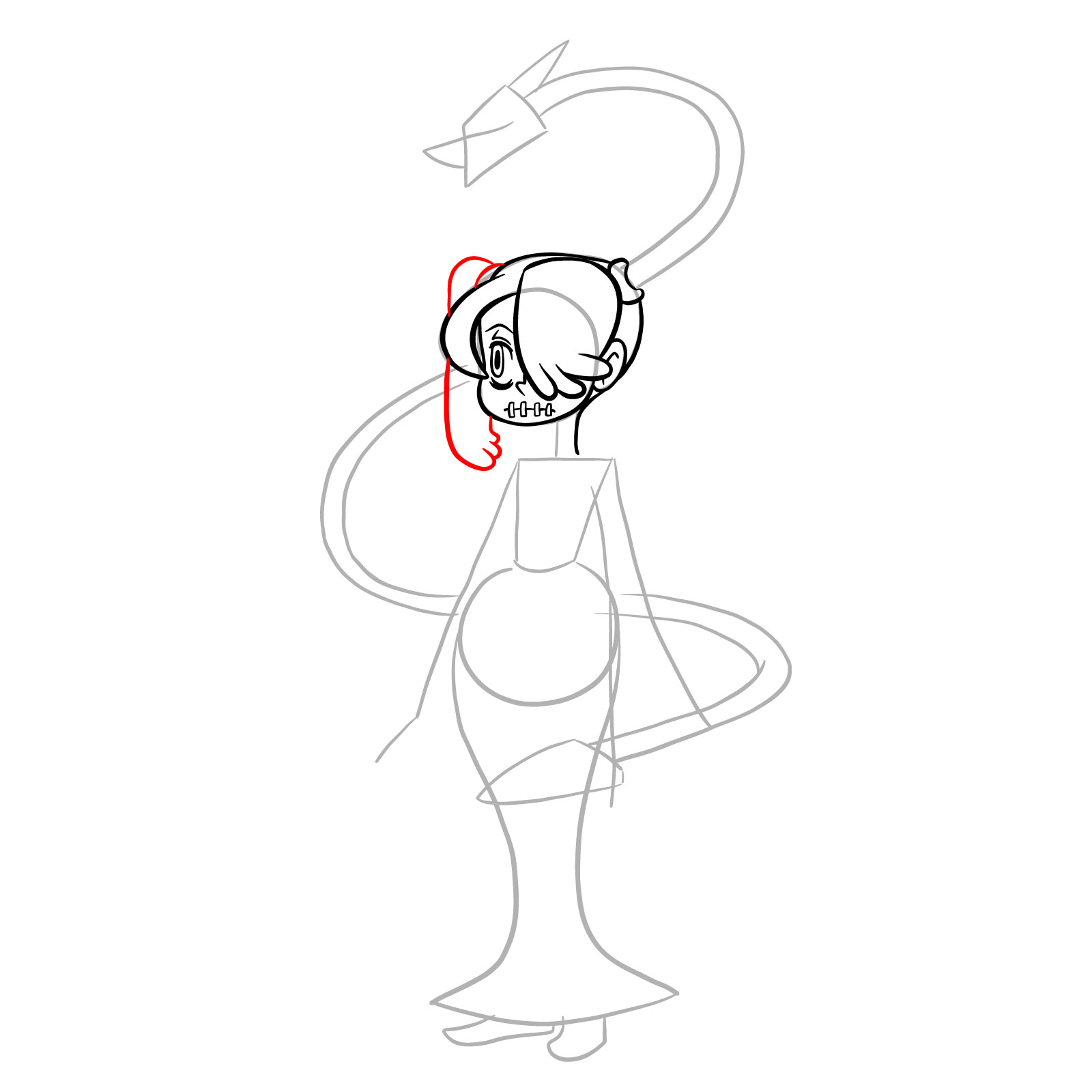 How to draw Squigly from Skullgirls - step 13
