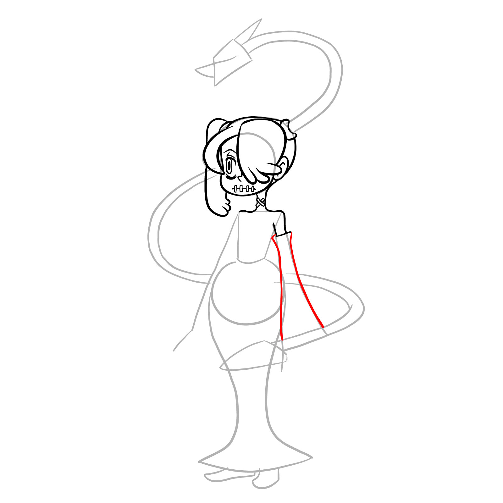 How to draw Squigly from Skullgirls - step 16